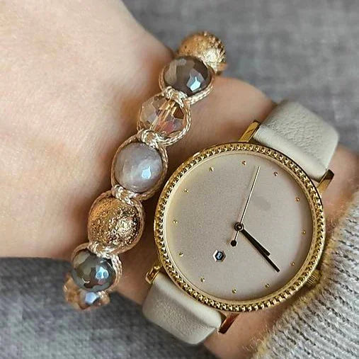 La Moon - Mineral Bracelet (Moonstone, Lava Stone, Agate) - Marole