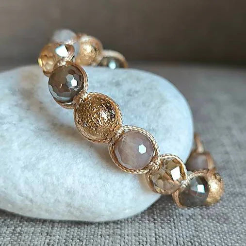 La Moon - Mineral Bracelet (Moonstone, Lava Stone, Agate) - Marole