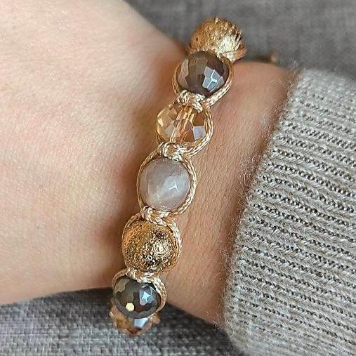 La Moon - Mineral Bracelet (Moonstone, Lava Stone, Agate) - Marole
