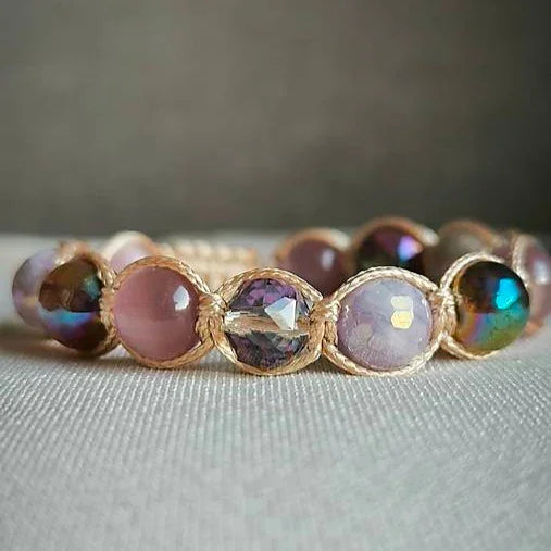 Plum - Mineral Bracelet (Cat's Eye, Agate, Jadeite) - Marole