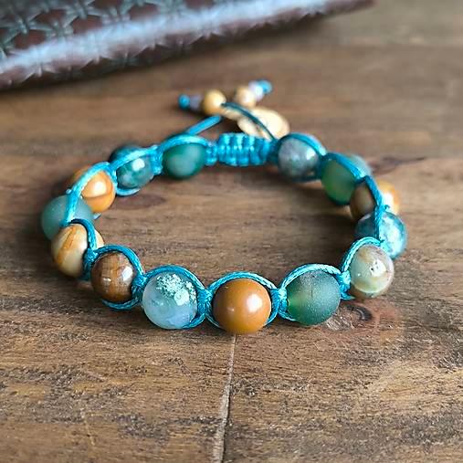 Forest - Náramek z minerálů (Jaspis, Achát) - Marole