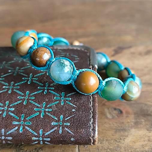 Forest - Náramek z minerálů (Jaspis, Achát) - Marole