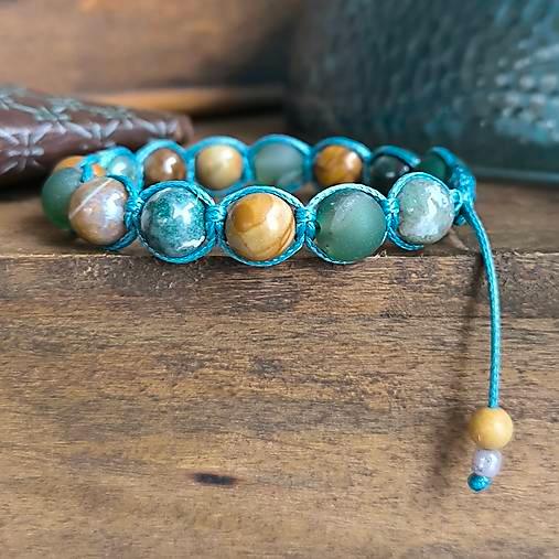 Forest - Náramek z minerálů (Jaspis, Achát) - Marole