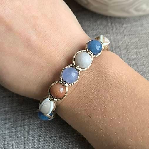Blue Tide - Mineral Bracelet (Aquamarine, Agate, Jadeite) - Marole