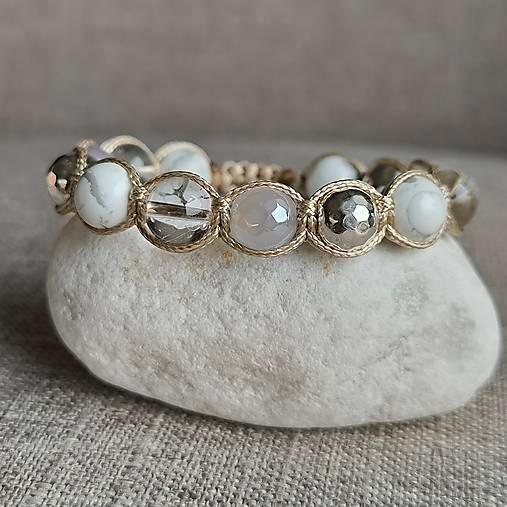 White serenity - Mineral bracelet (Hematite, Agate, Howlite, Crystal) - Marole