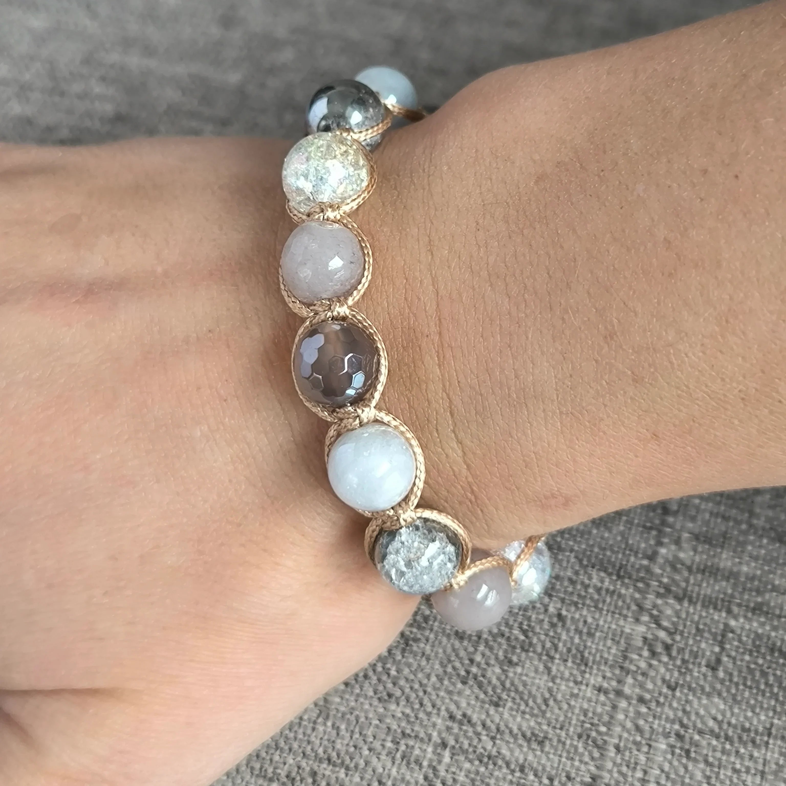 Shadow - Mineral Bracelet (Angelite, Crystal, Agate, Jadeite) - Marole