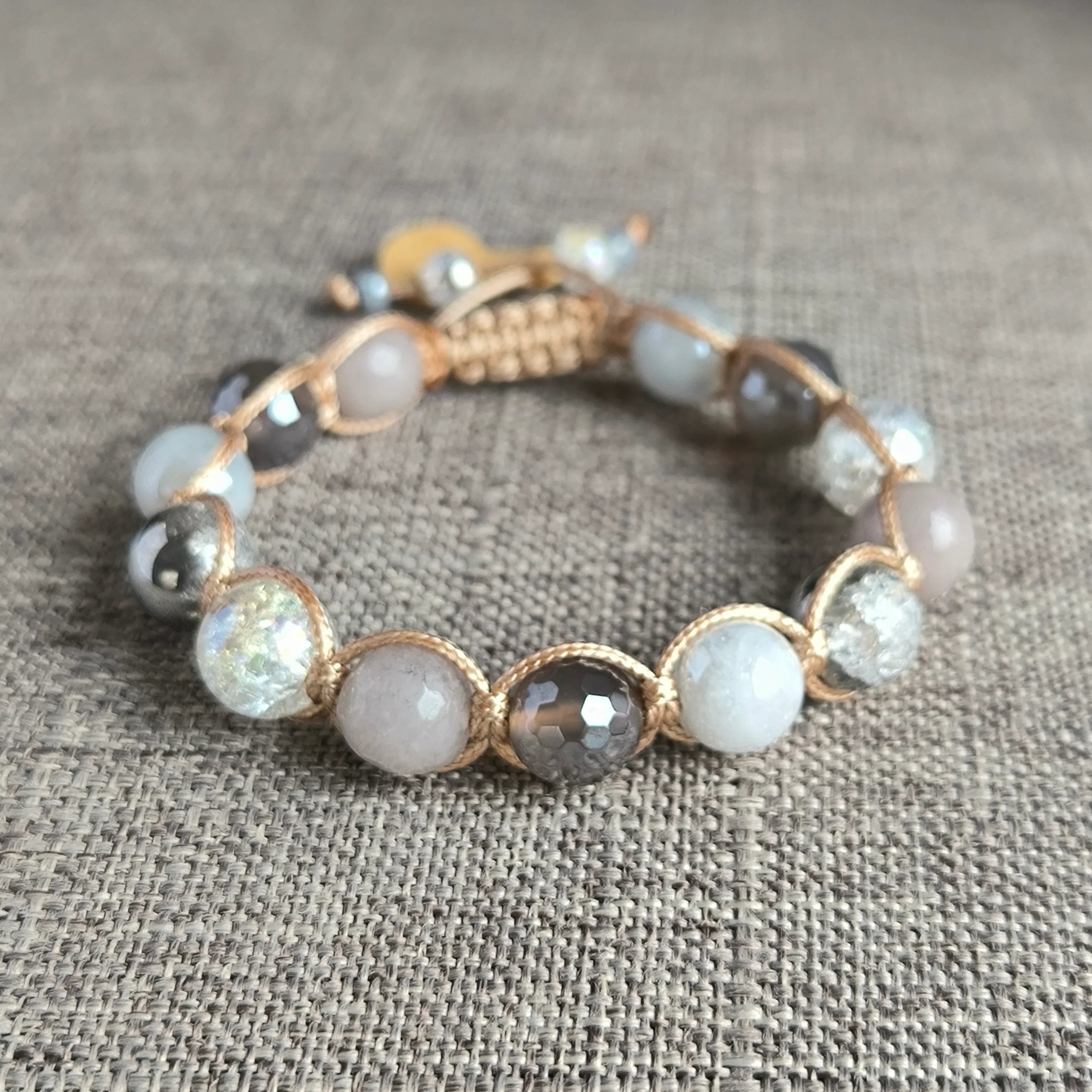 Shadow - Mineral Bracelet (Angelite, Crystal, Agate, Jadeite) - Marole