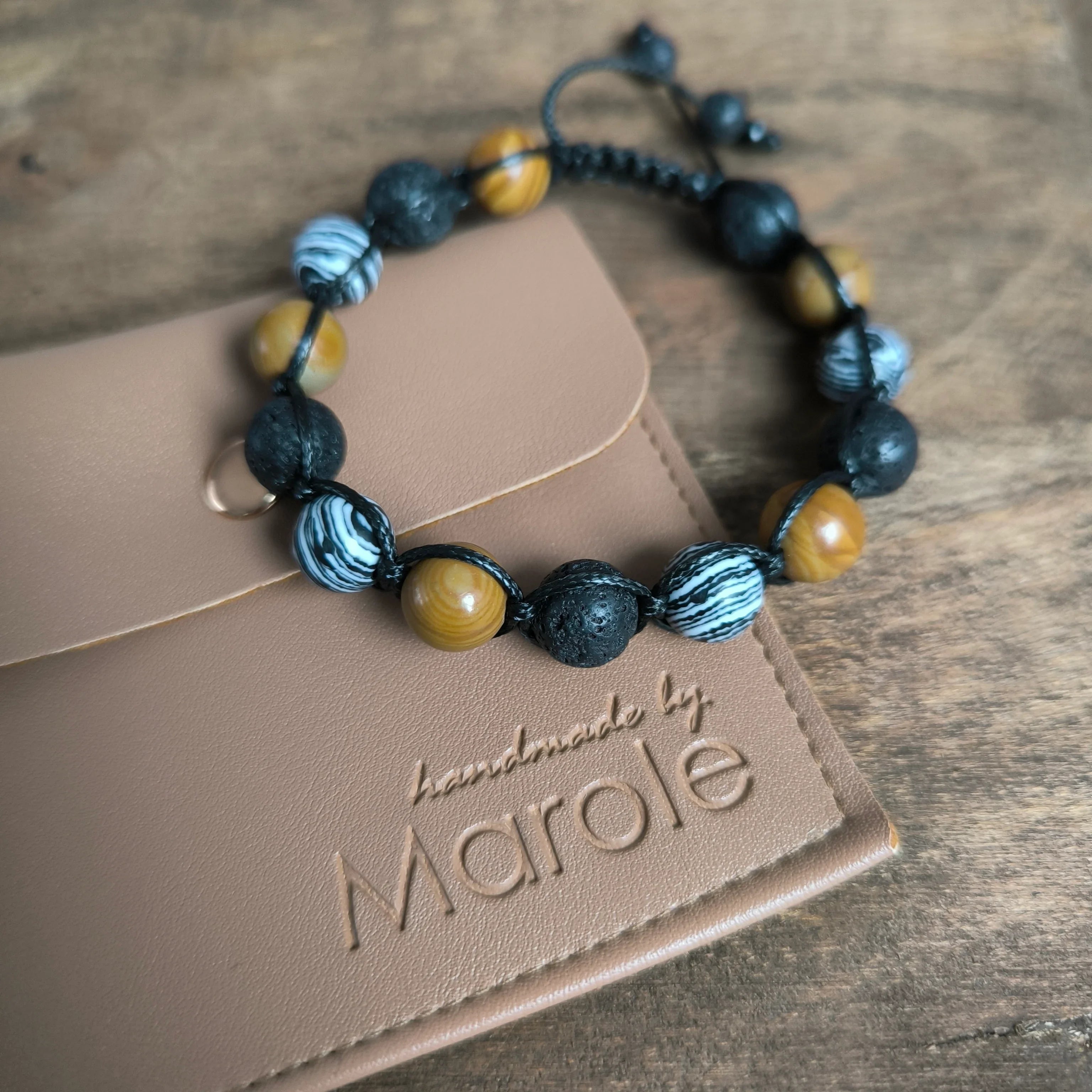 Woody - Mineral Bracelet (Jasper, Lava Stone, Malachite) - Marole