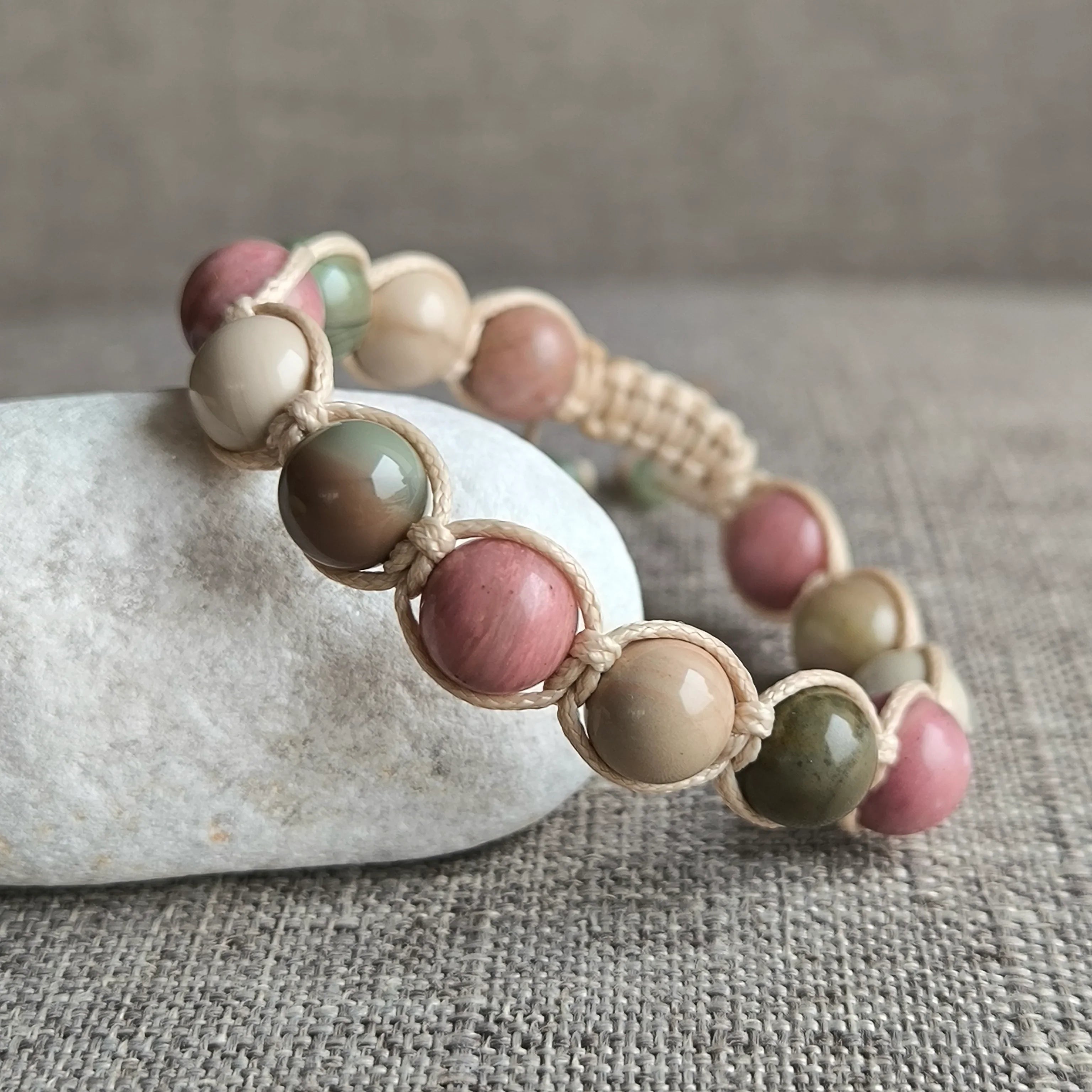 Crayon - Mineral Bracelet (Rhodonite, Agate) - Marole