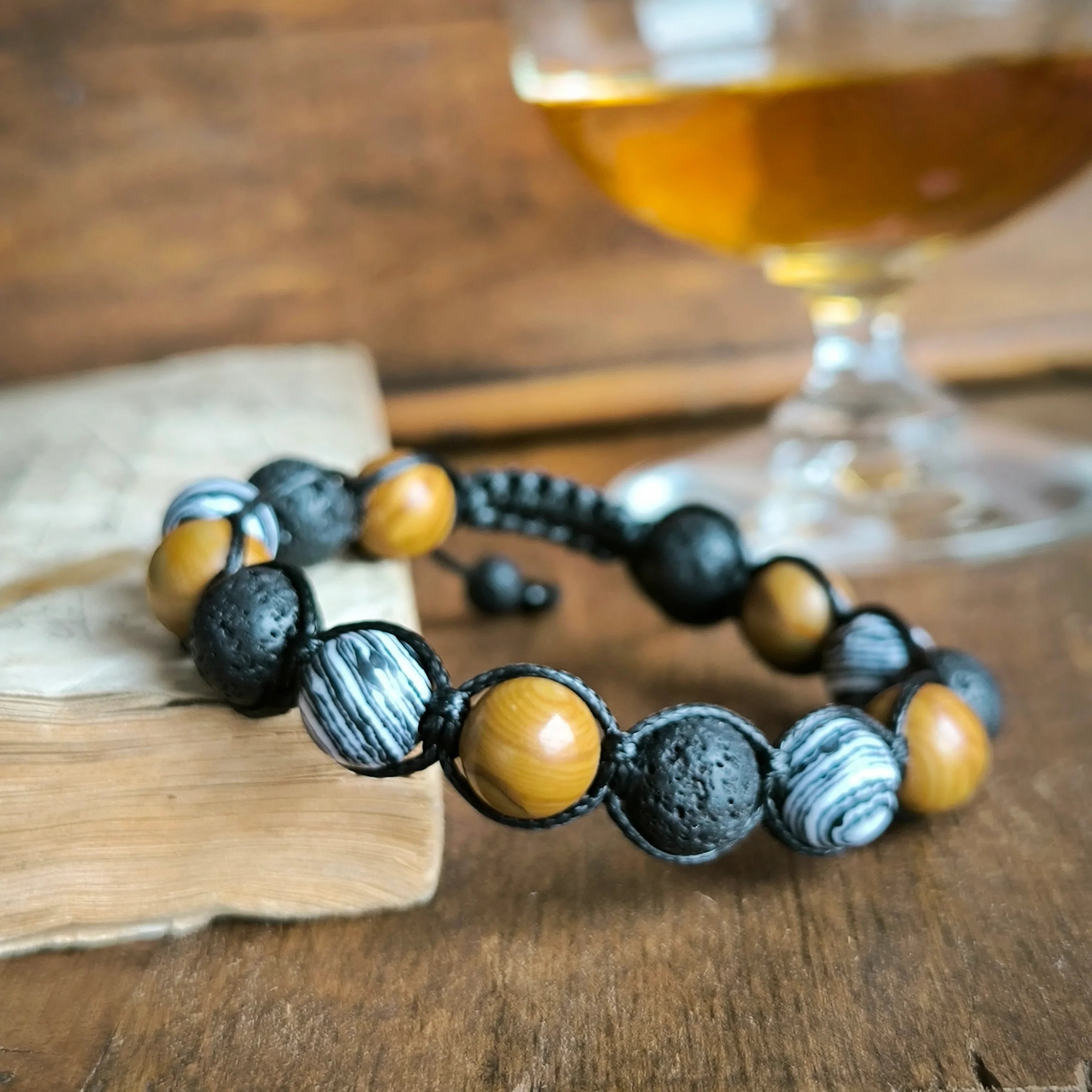 Woody - Mineral Bracelet (Jasper, Lava Stone, Malachite) - Marole