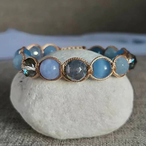 Blue Tide - Mineral Bracelet (Aquamarine, Agate, Cat's Eye) - Marole