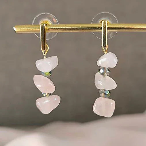 Mineral earrings (Rose quartz) - Marole