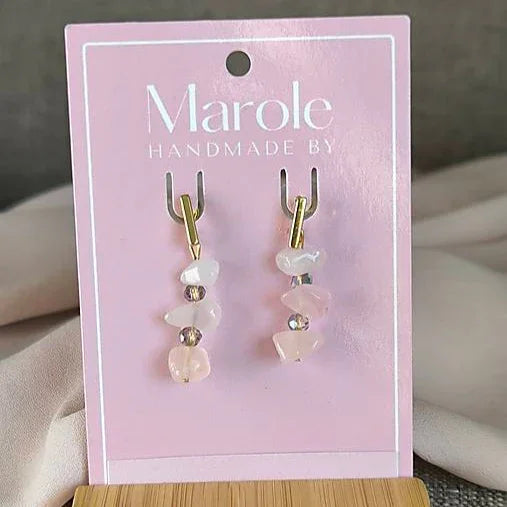 Mineral earrings (Rose quartz) - Marole