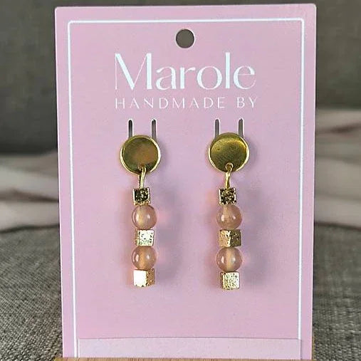 Mineral earrings (Jadeite, Lava stone) - Marole