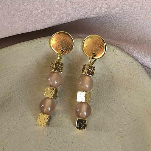 Mineral earrings (Jadeite, Lava stone) - Marole