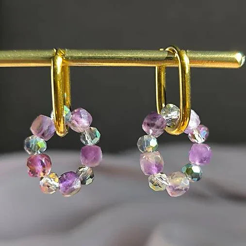 Mineral earrings (Amethyst) - Marole