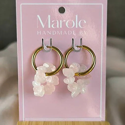 Mineral earrings (Rose quartz) - Marole