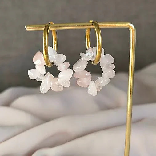 Mineral earrings (Rose quartz) - Marole