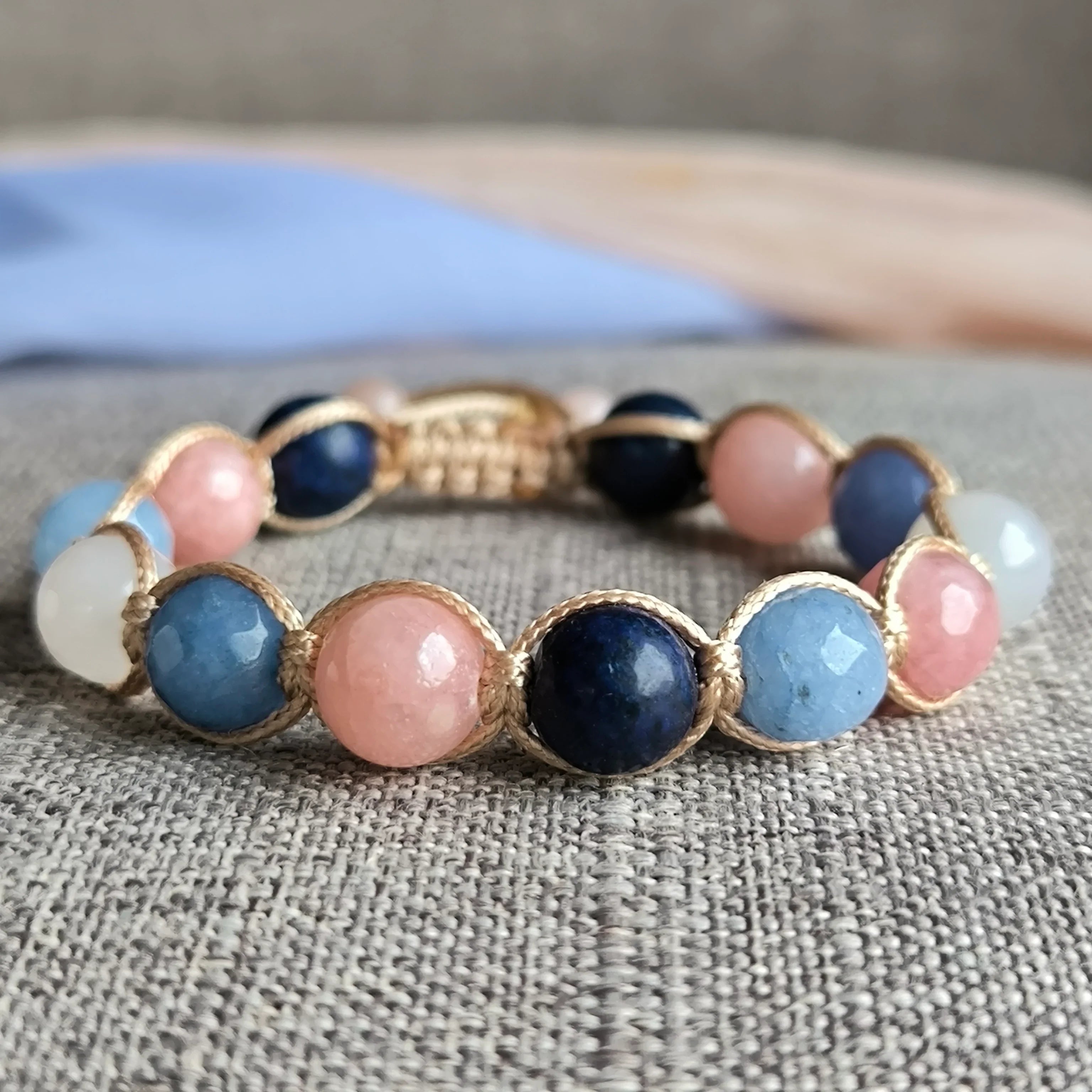 Lentil - Mineral Bracelet (Lapis Lazuli, Jadeite) - Marole