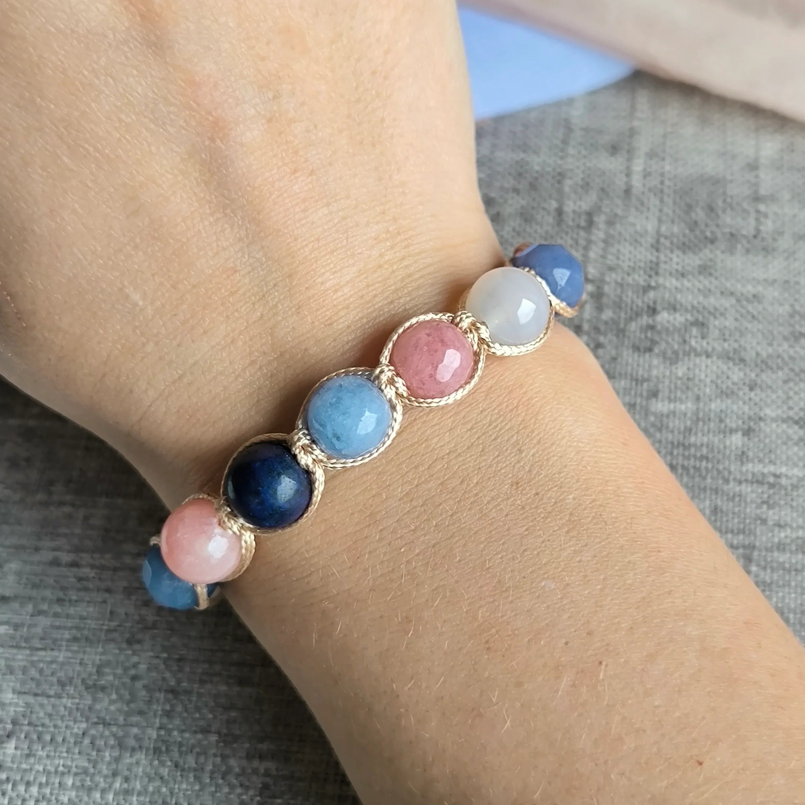Lentil - Mineral Bracelet (Lapis Lazuli, Jadeite) - Marole