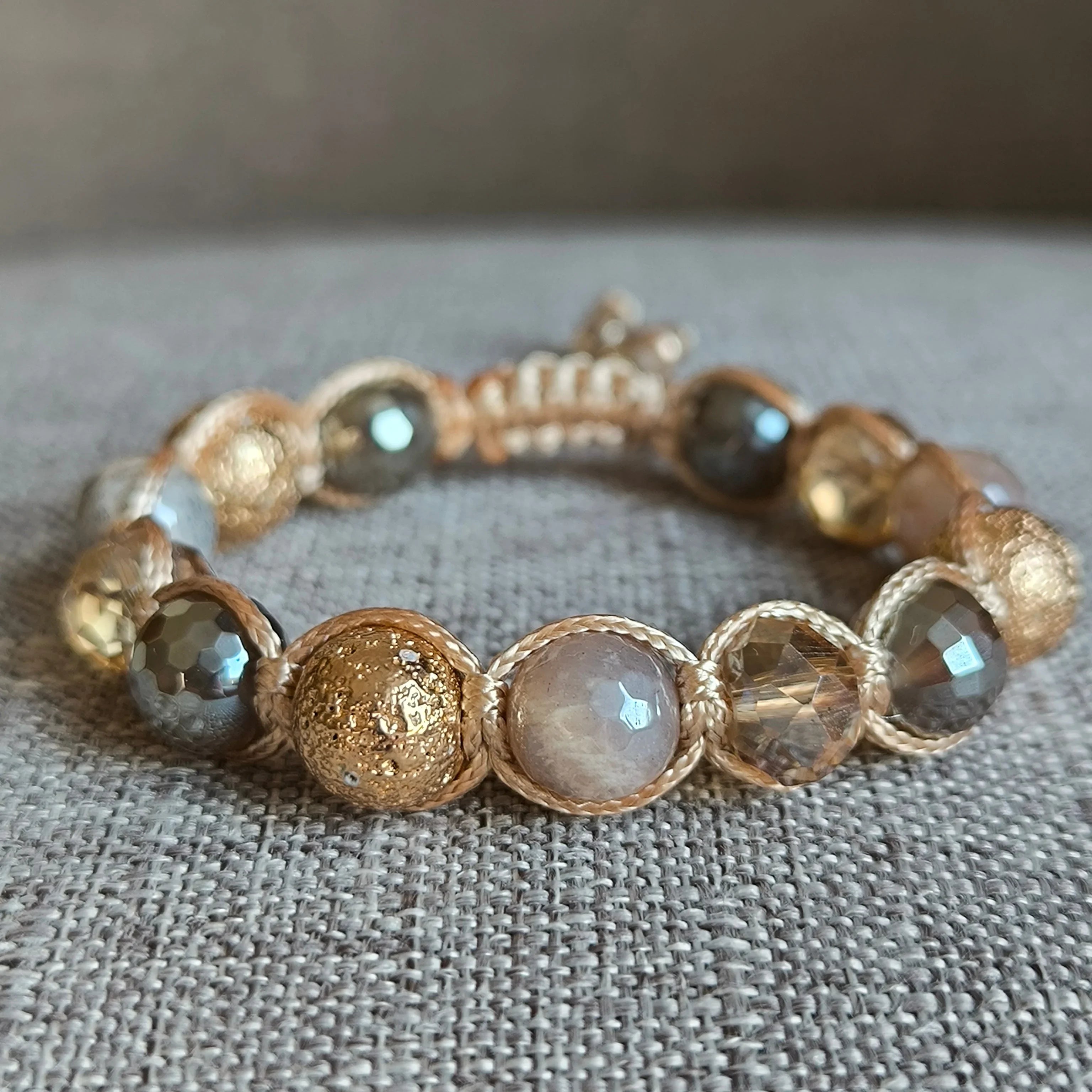La Moon - Mineral Bracelet (Moonstone, Lava Stone, Agate) - Marole