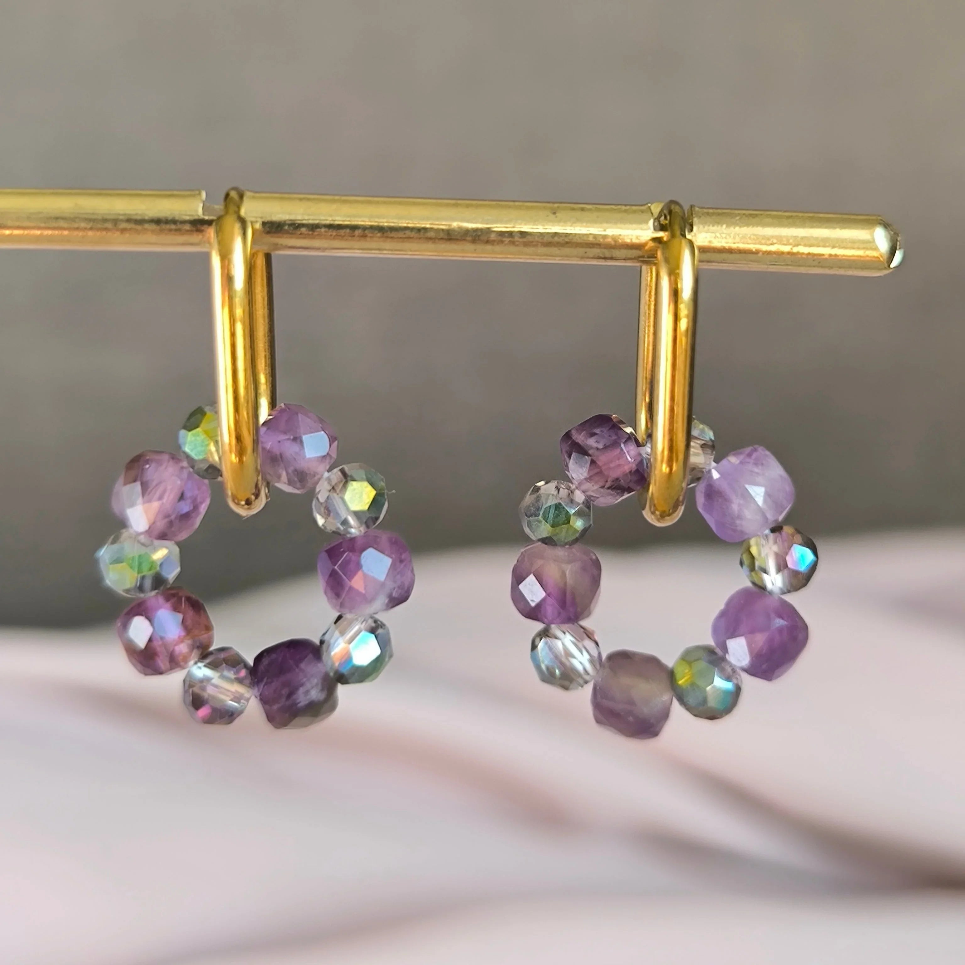 Mineral earrings (Amethyst) - Marole