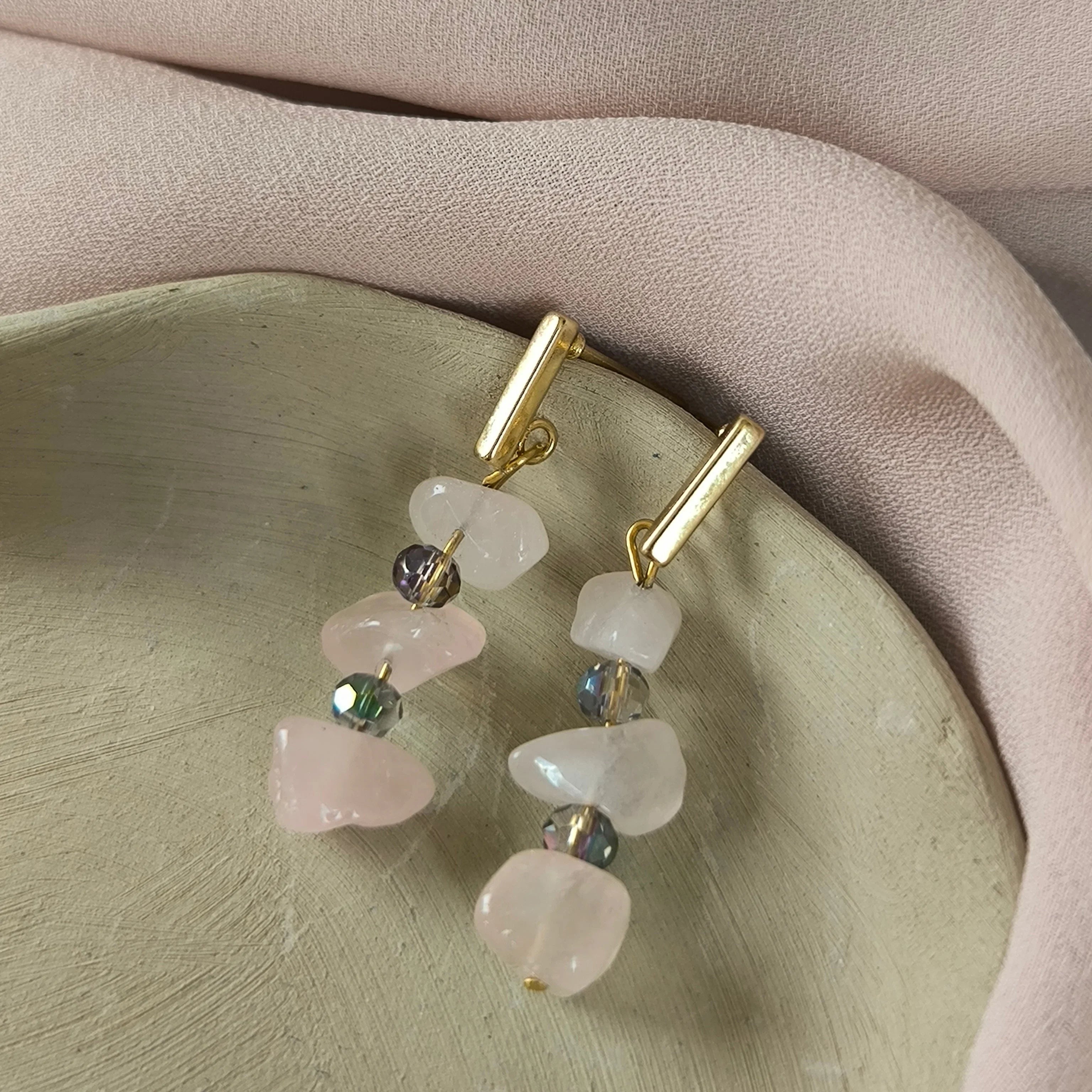 Mineral earrings (Rose quartz) - Marole