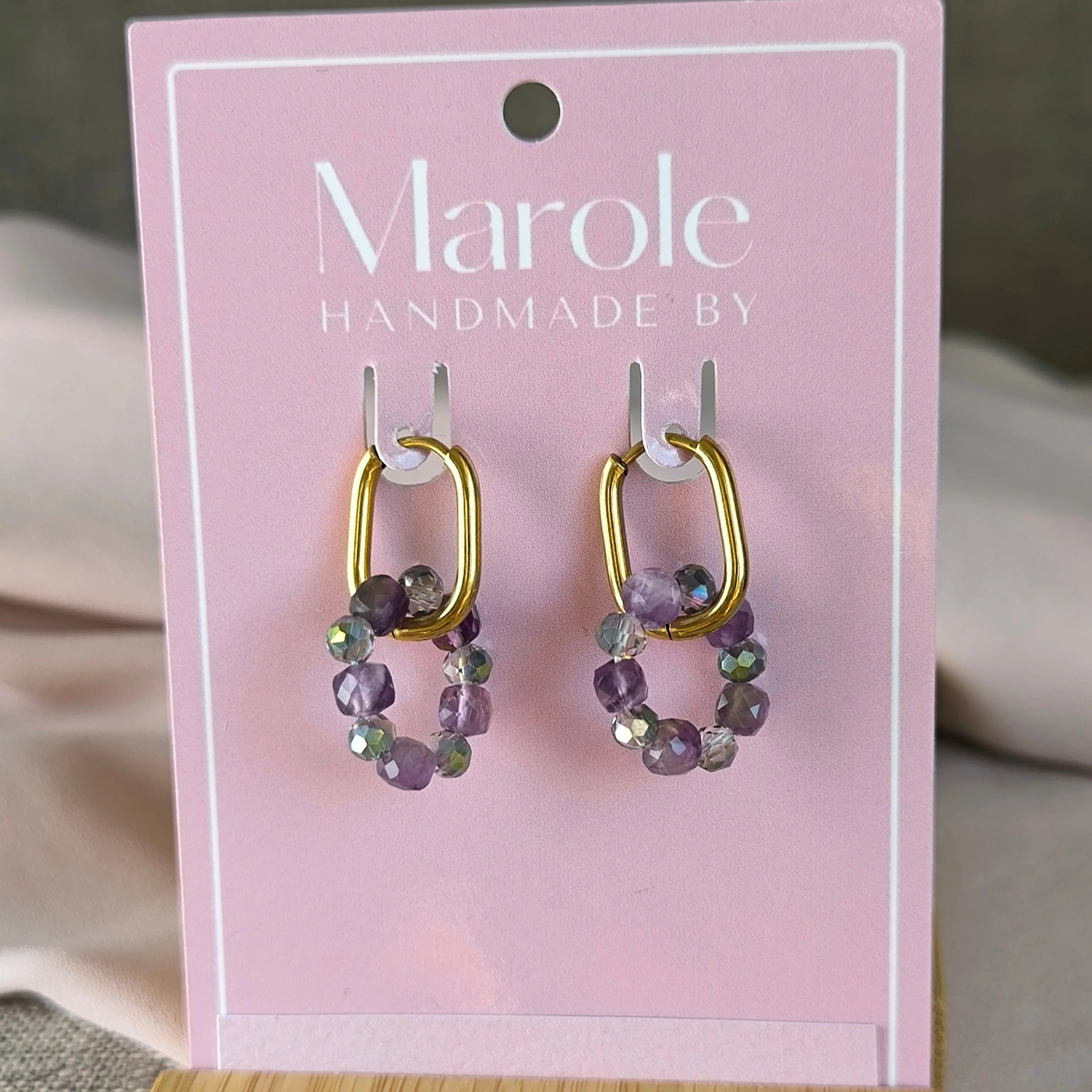 Mineral earrings (Amethyst) - Marole