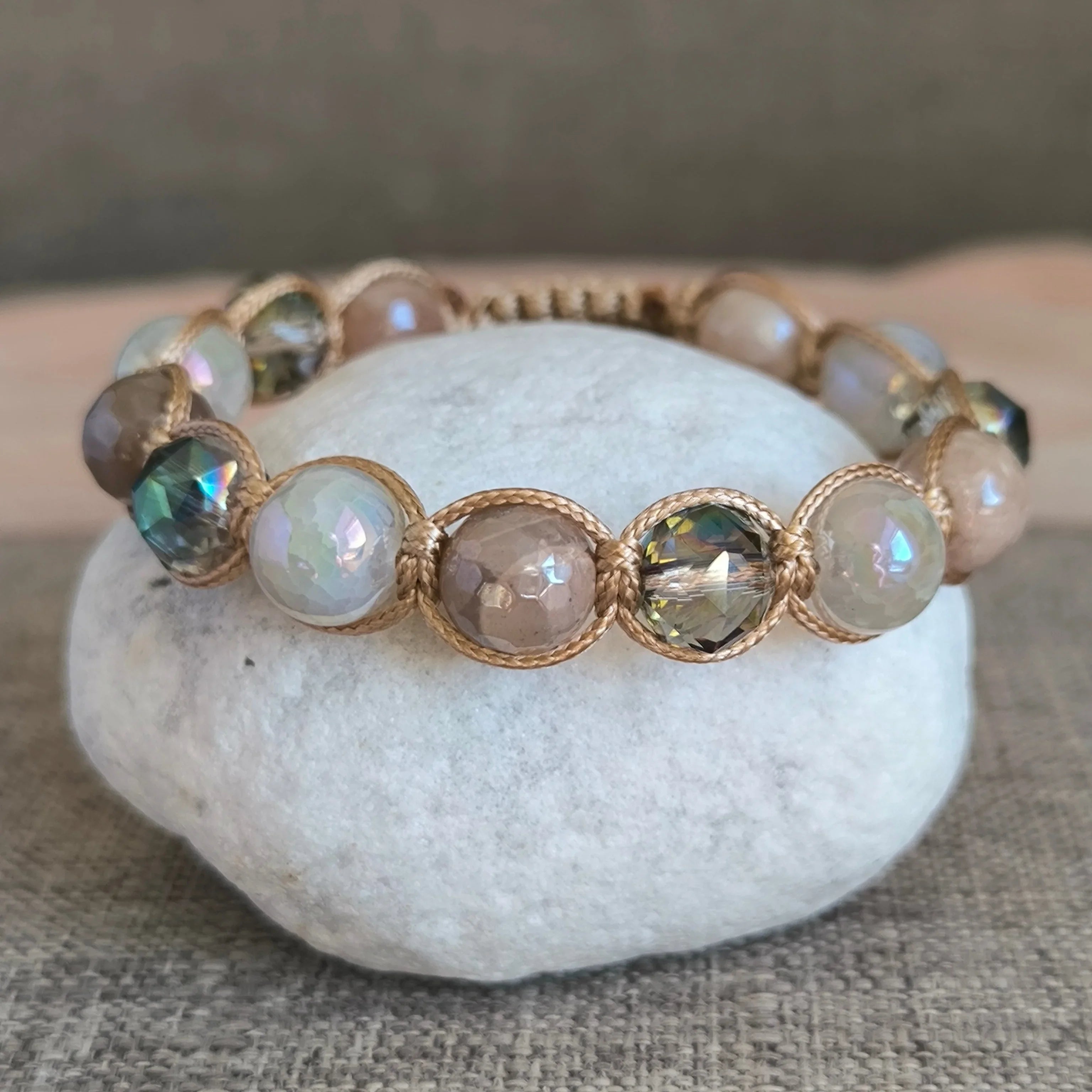 Moonshine - Mineral Bracelet (Moonstone, Agate) - Marole