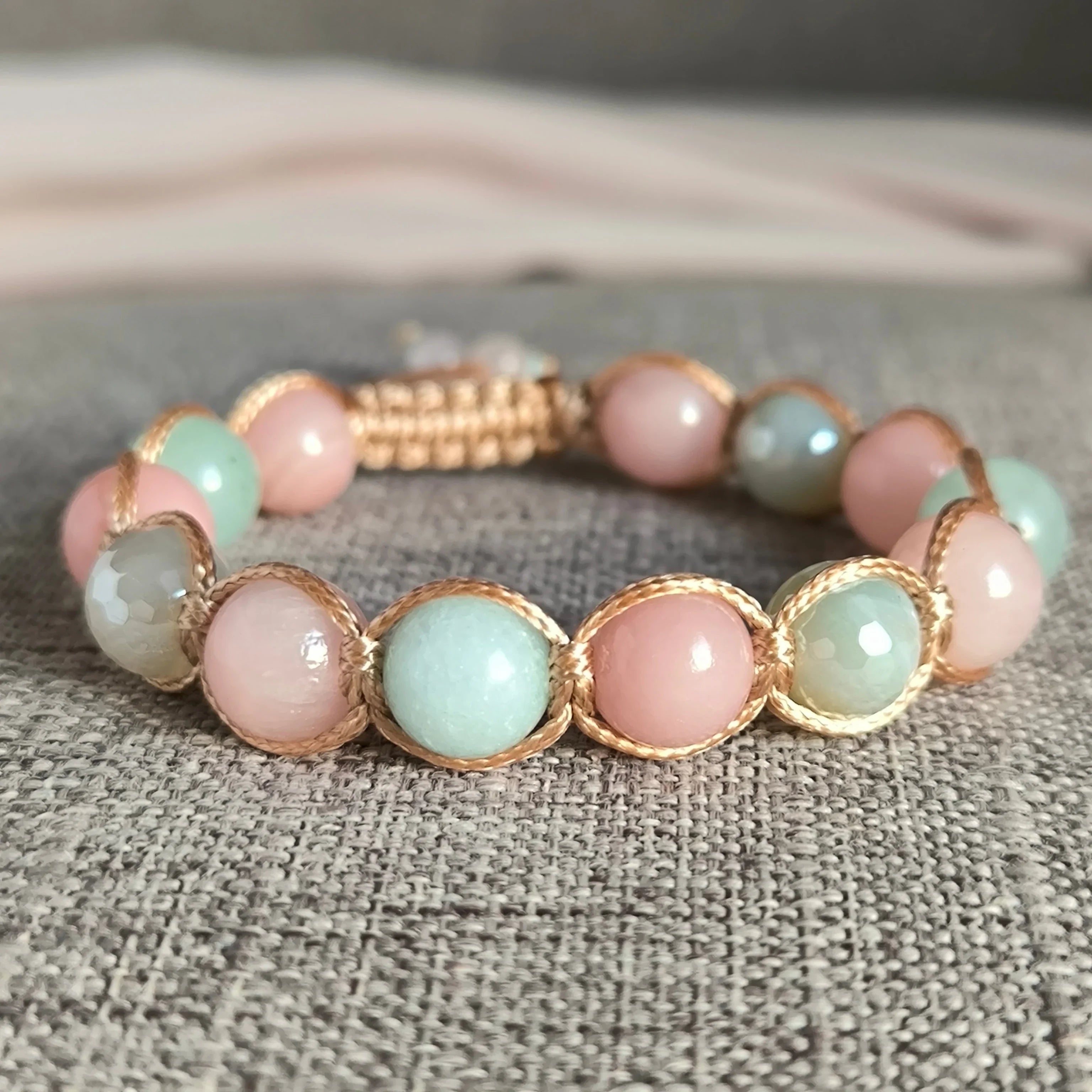 Rossa - Mineral Bracelet (Amazonite, Agate, Jadeite - Mashan) - Marole