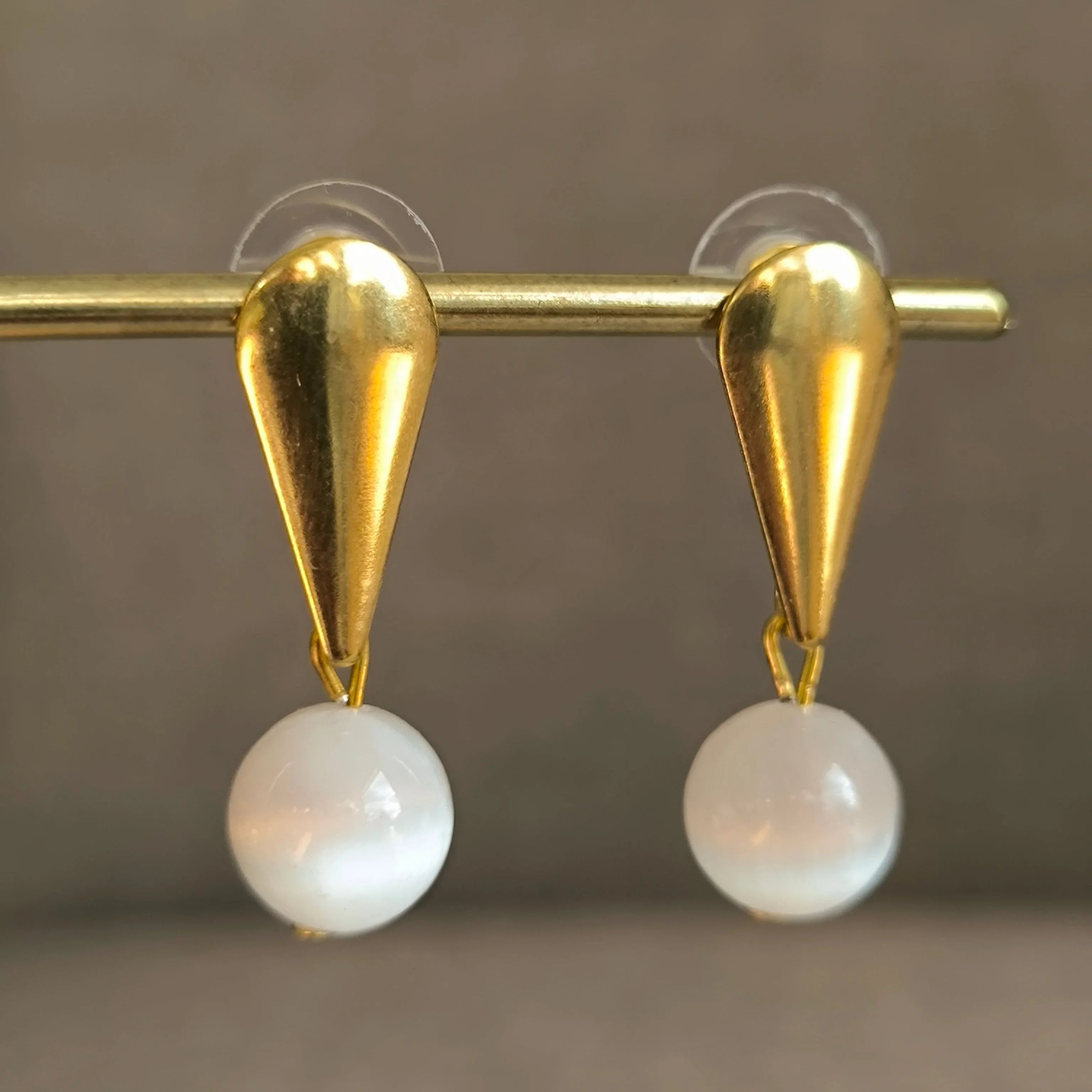 Náušnice z minerálov (Selenit) - Marole