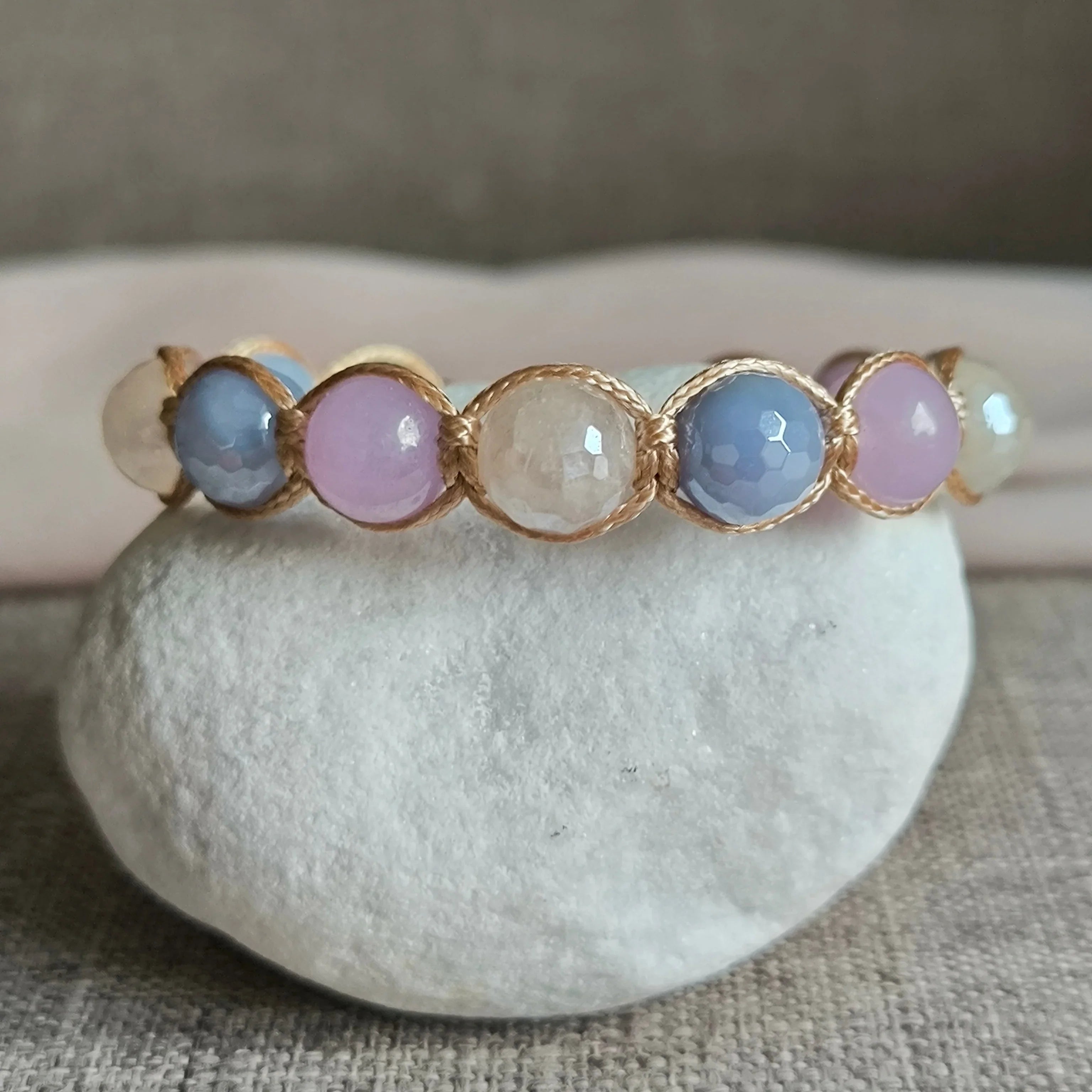 Aurora - Mineral Bracelet (Agate, Rose Quartz, Angelite) - Marole