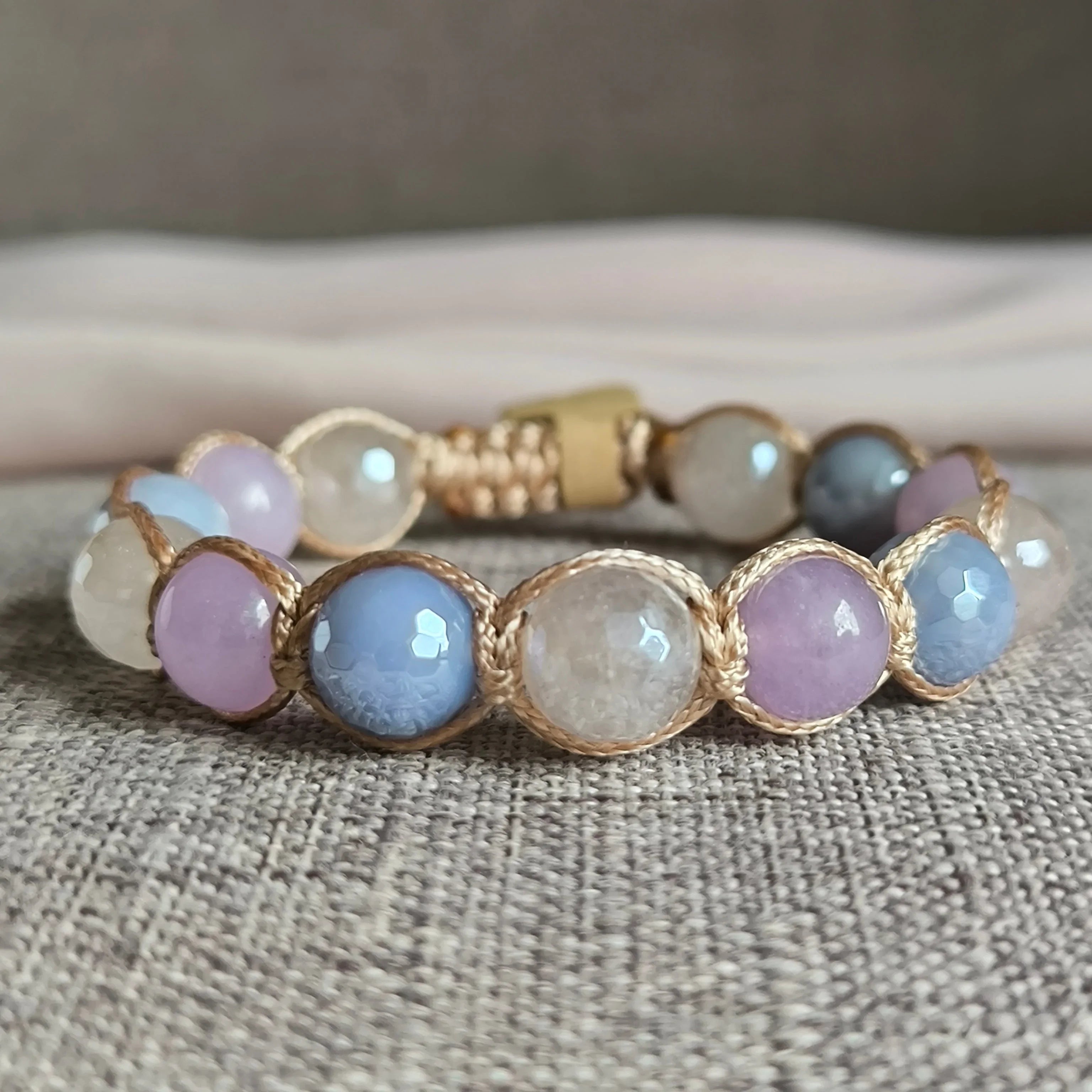 Aurora - Mineral Bracelet (Agate, Rose Quartz, Angelite) - Marole