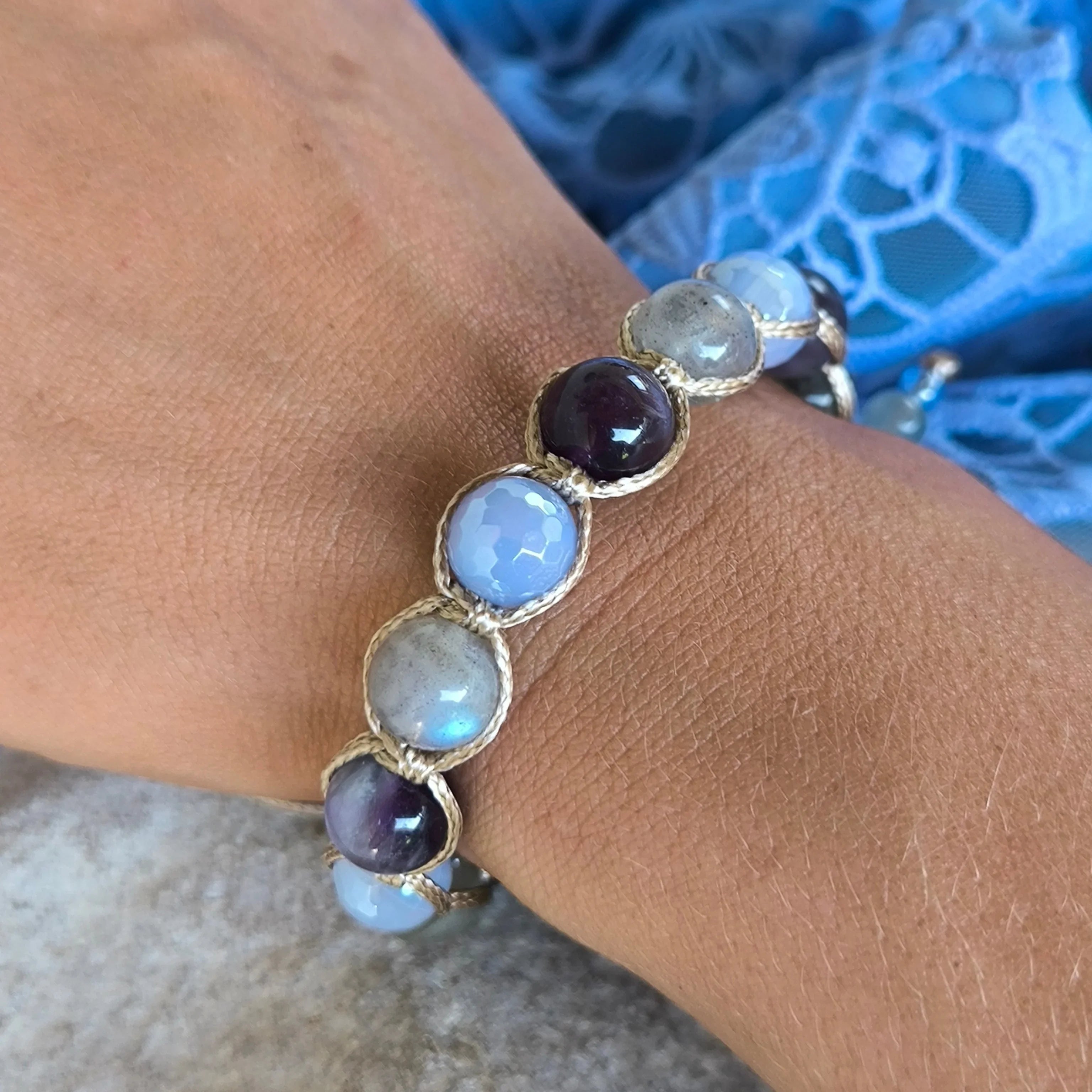 Calm - Mineral Bracelet (Amethyst, Labradorite, Agate) - Marole