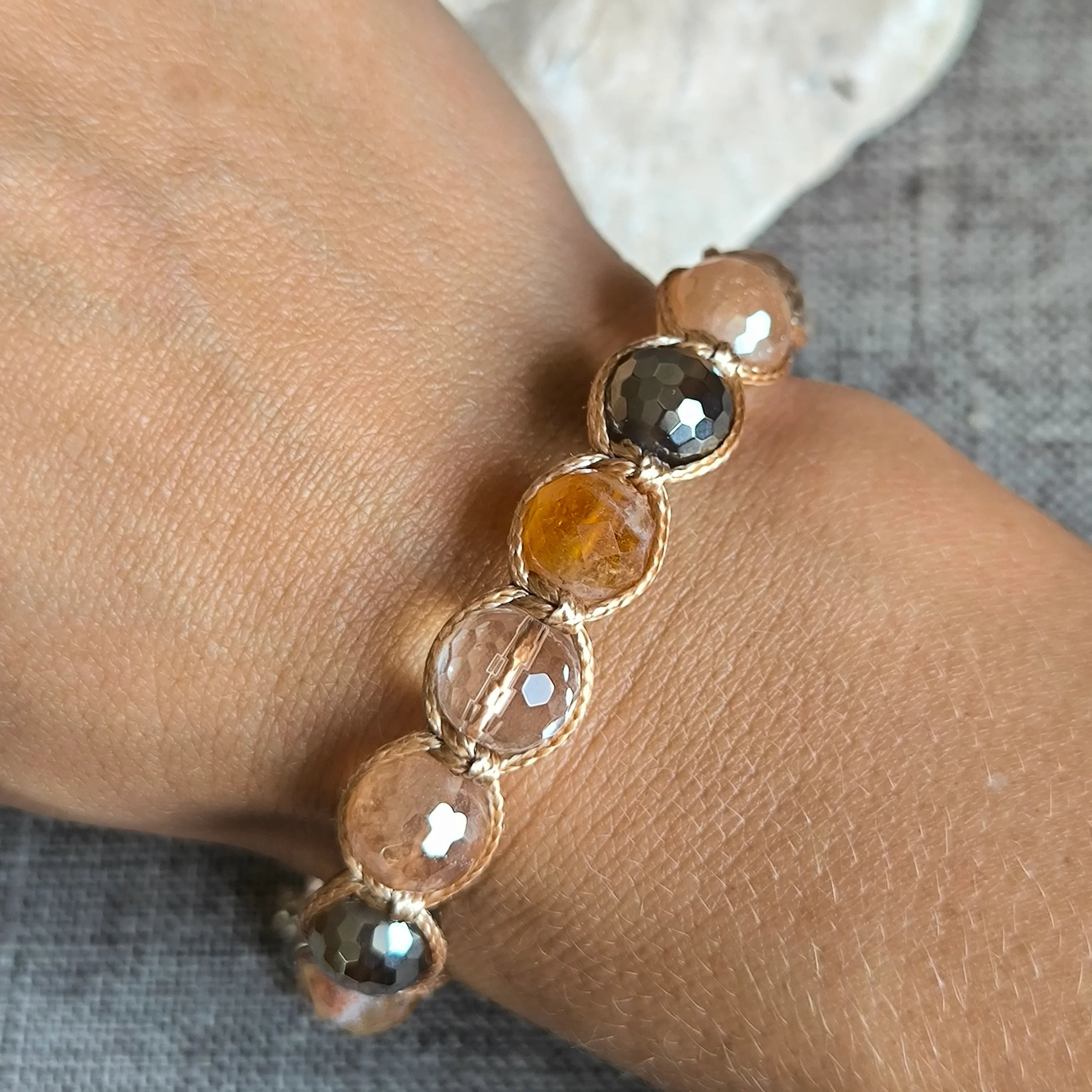 Autumn Spark - Mineral Bracelet (Citrine, Agate, Crystal) - Marole