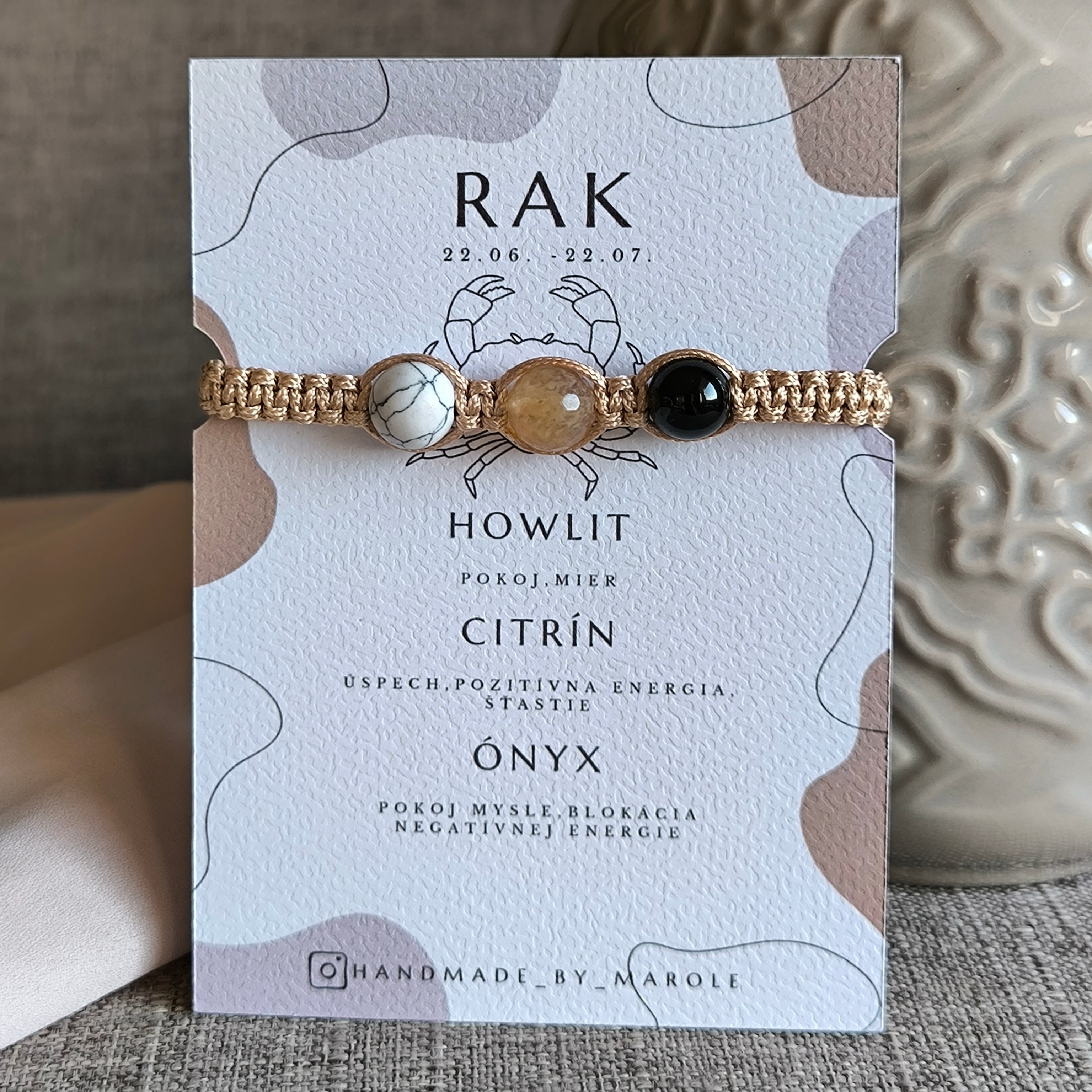 Rak (Howlit, Citrín, Ónyx)