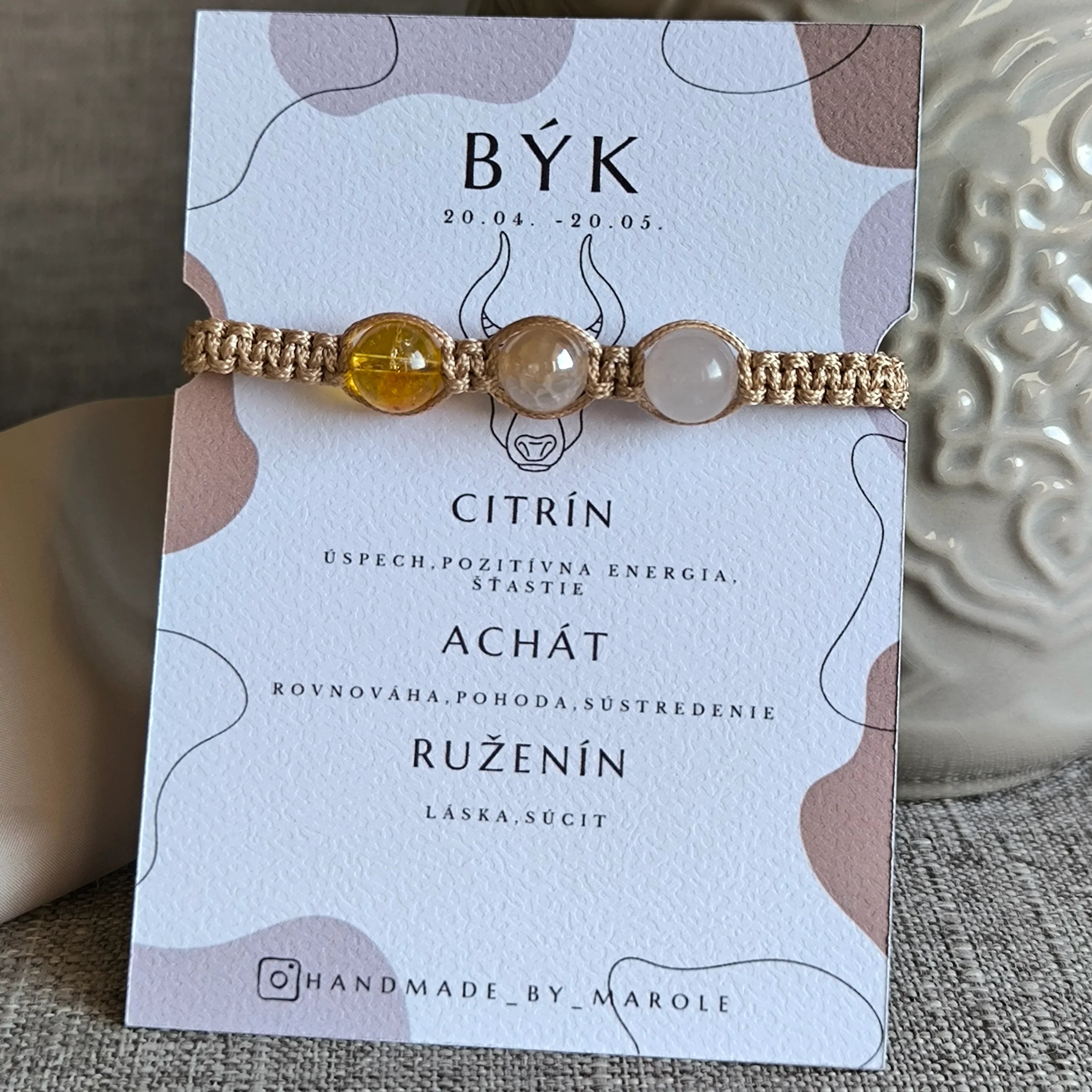 Taurus (Citrine, Agate, Rose Quartz) - Marole