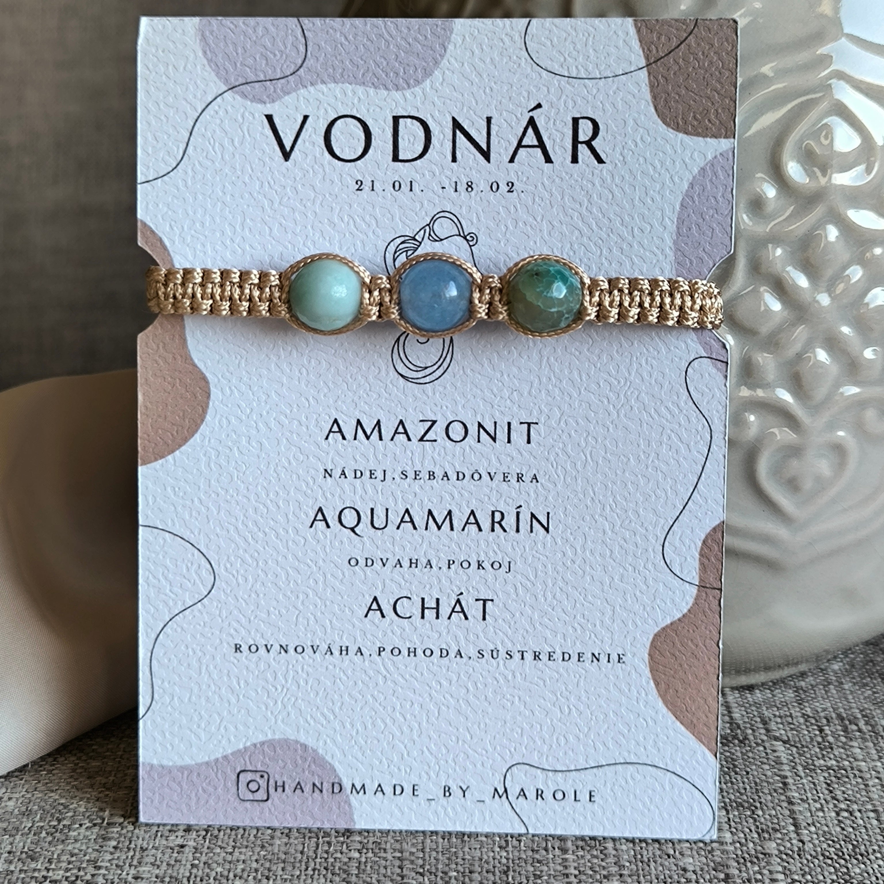 Vodnár (Amazonit, Akvamarín, Achát)