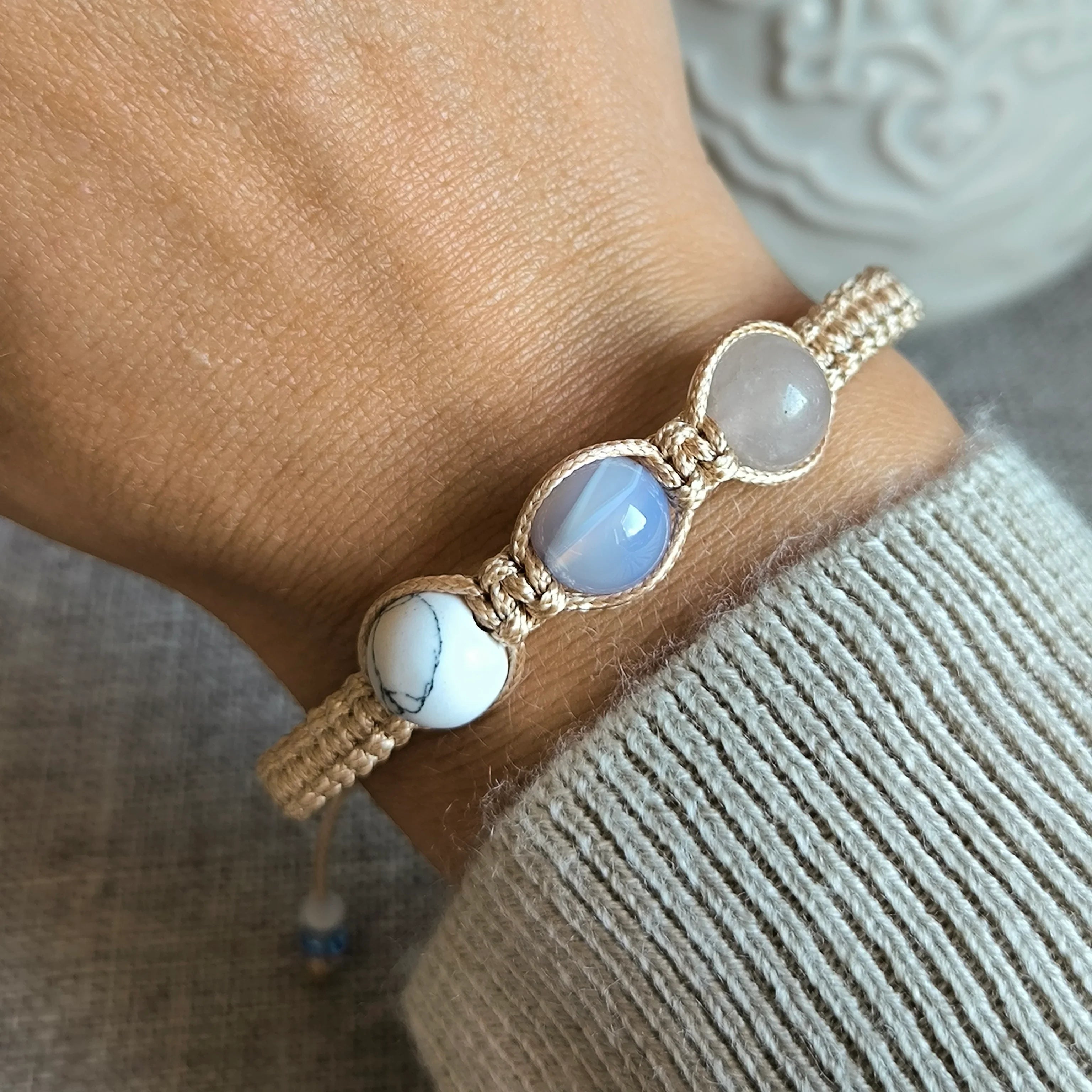 Libra (Howlite, Agate, Rose Quartz) - Marole