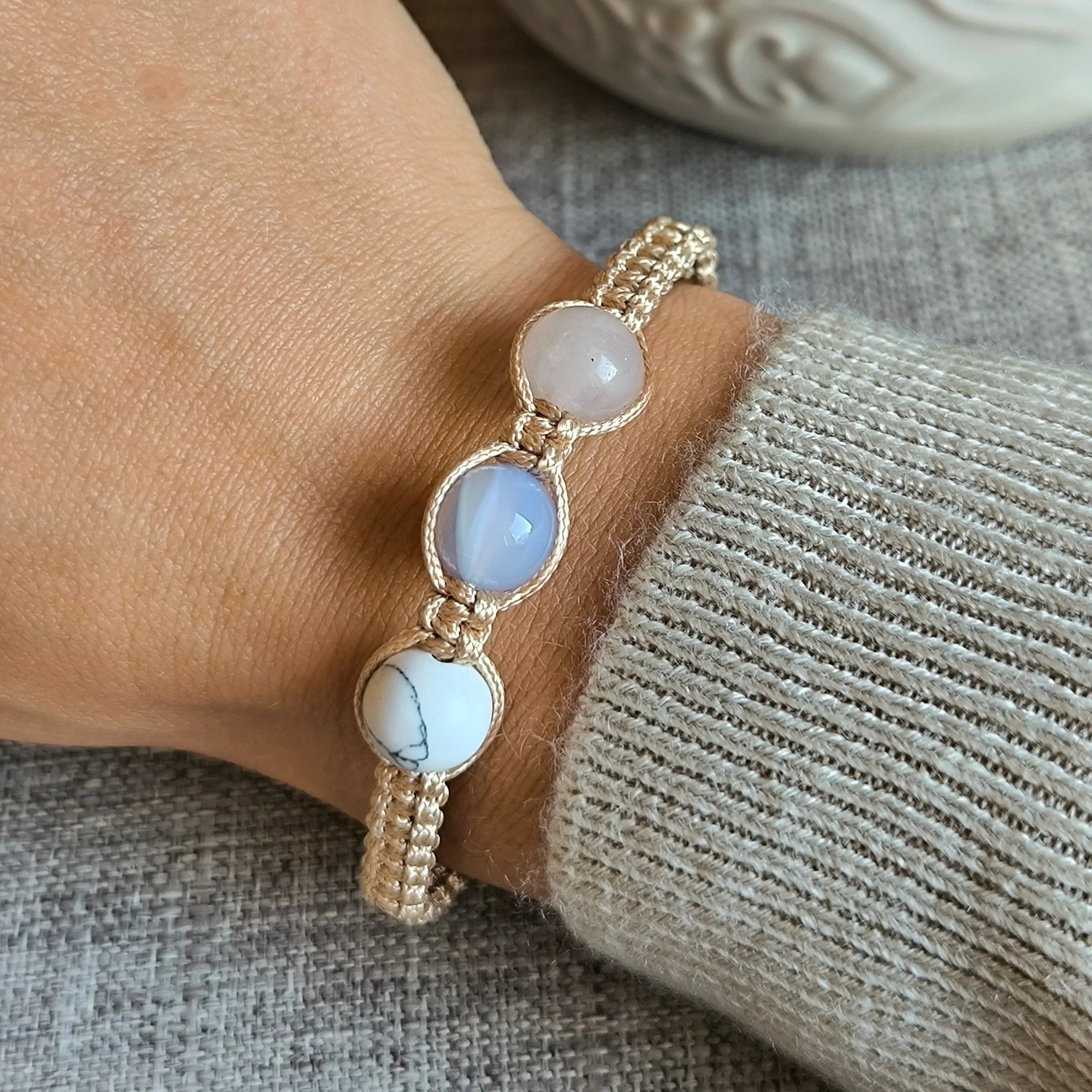 Libra (Howlite, Agate, Rose Quartz) - Marole