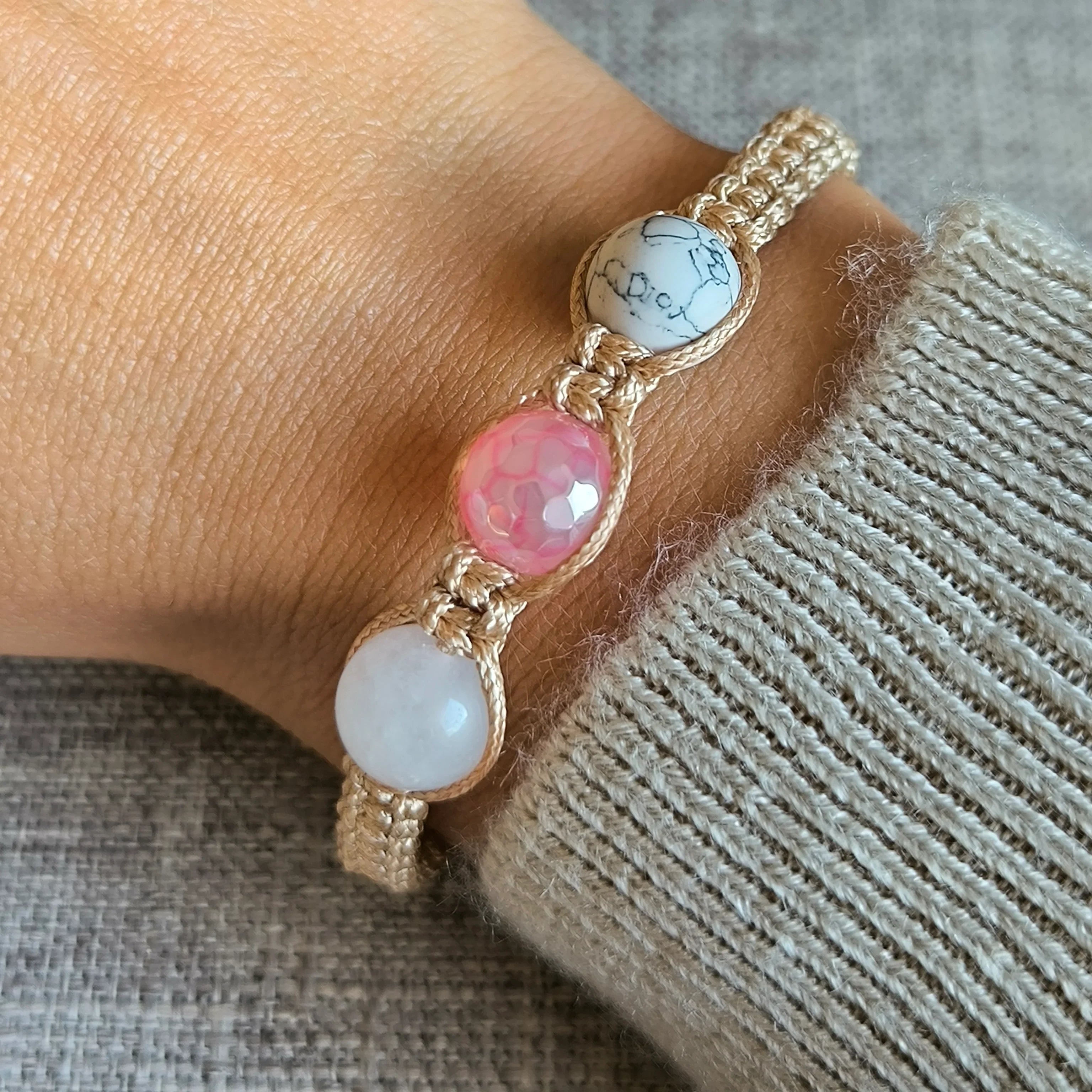 Libra (Howlite, Agate, Rose Quartz) - Marole