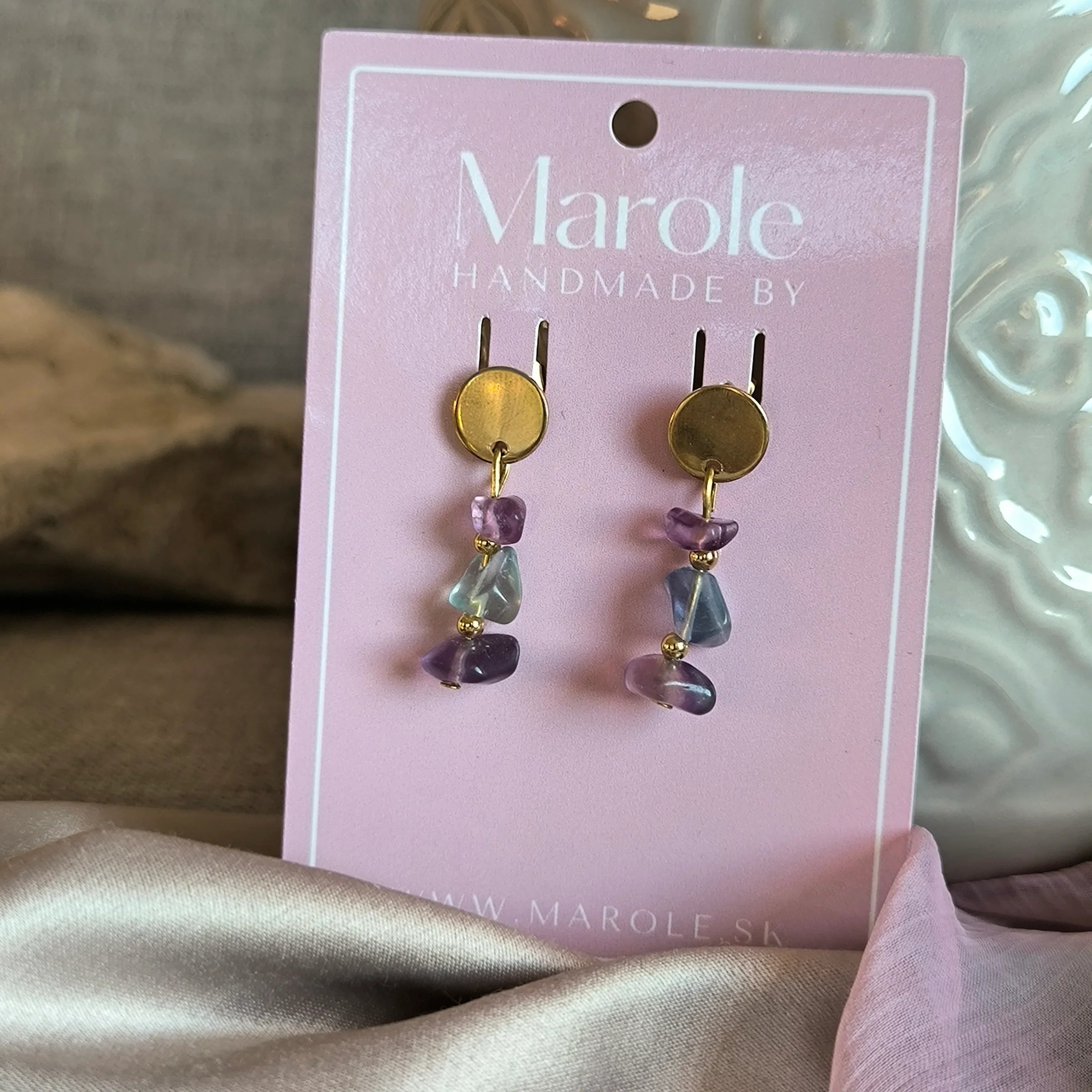 Mineral earrings (Flourite) - Marole