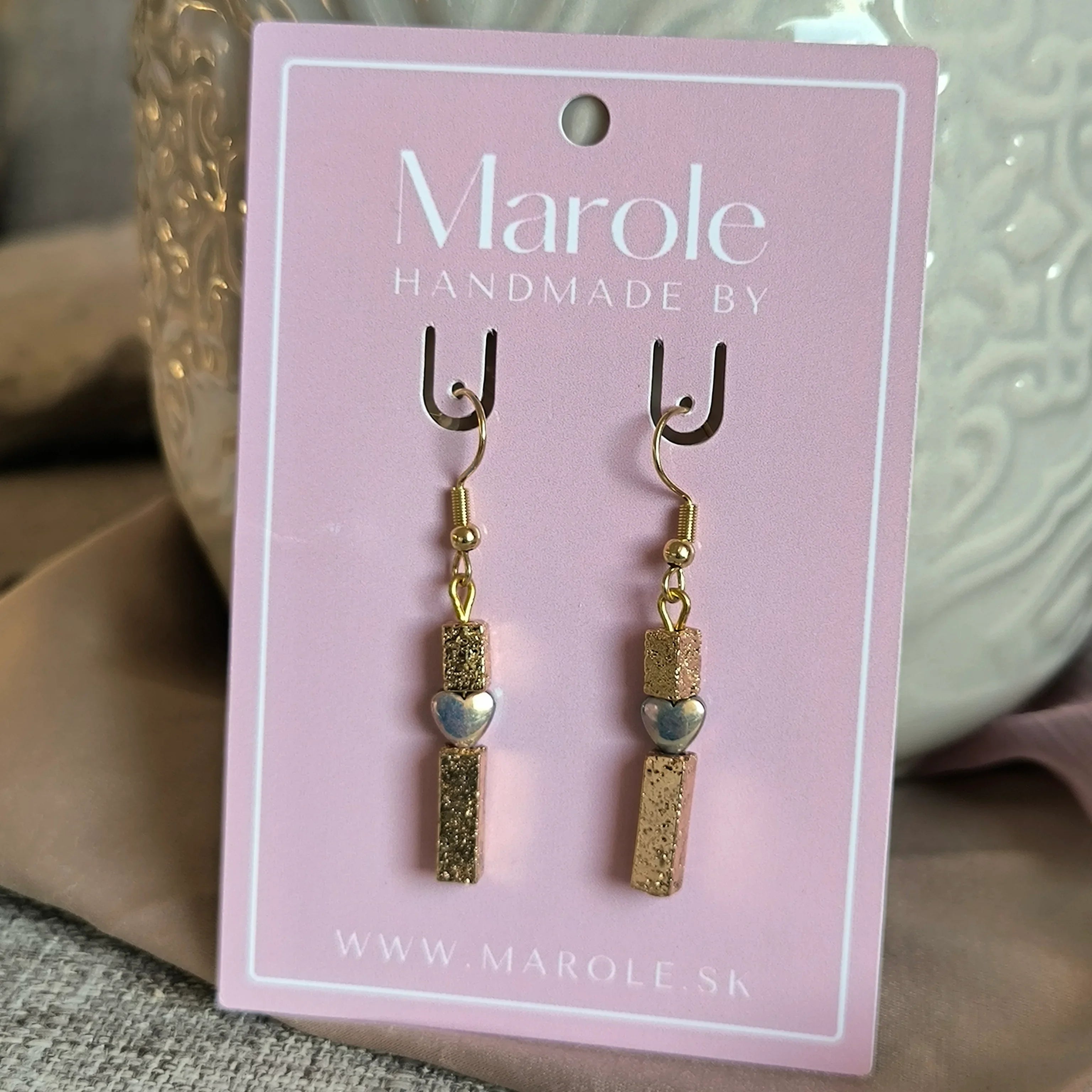 Mineral Earrings (Hematite, Lava Stone) - Marole