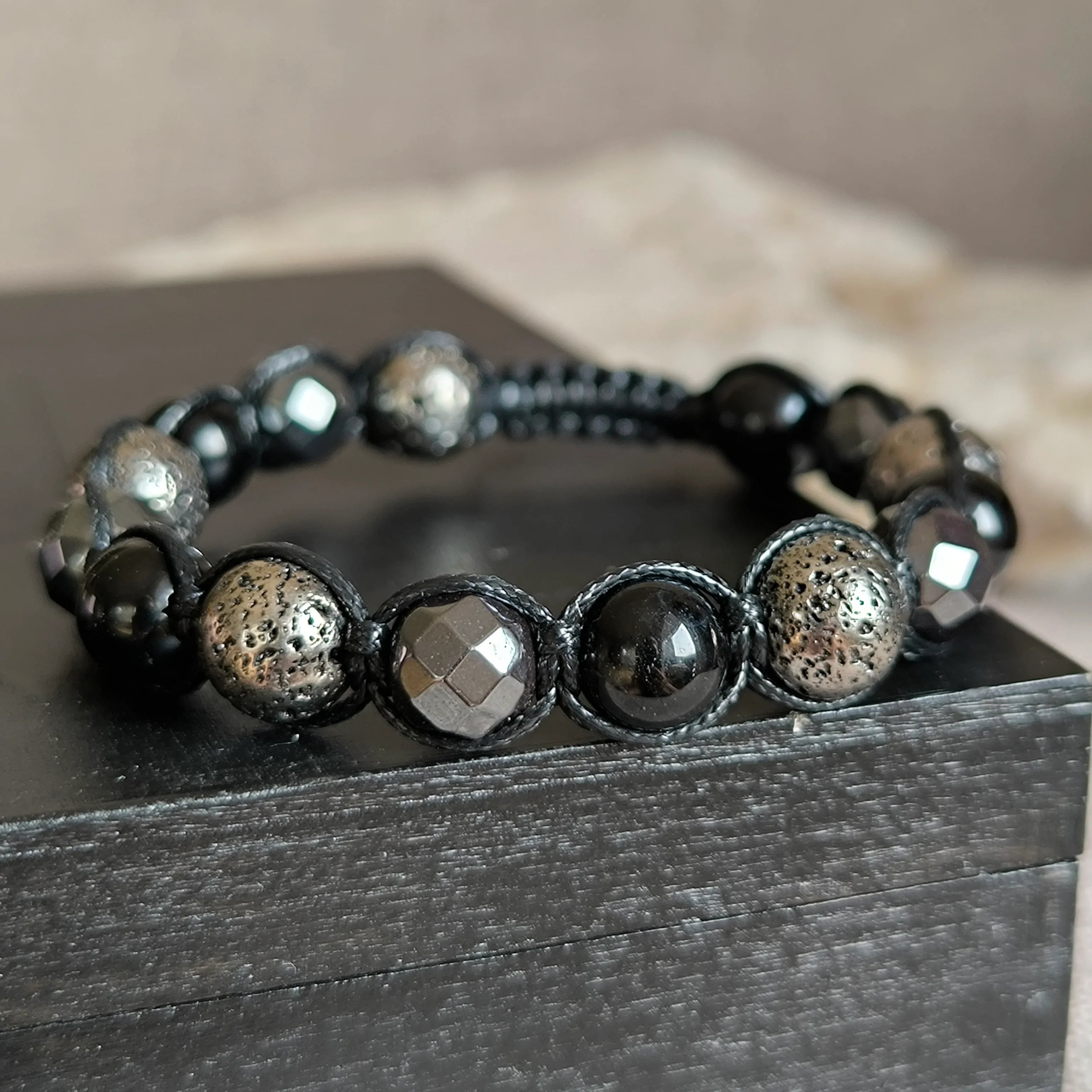 Cosmic - Mineral Bracelet (Hematite, Tourmaline, Lava Stone) - Marole