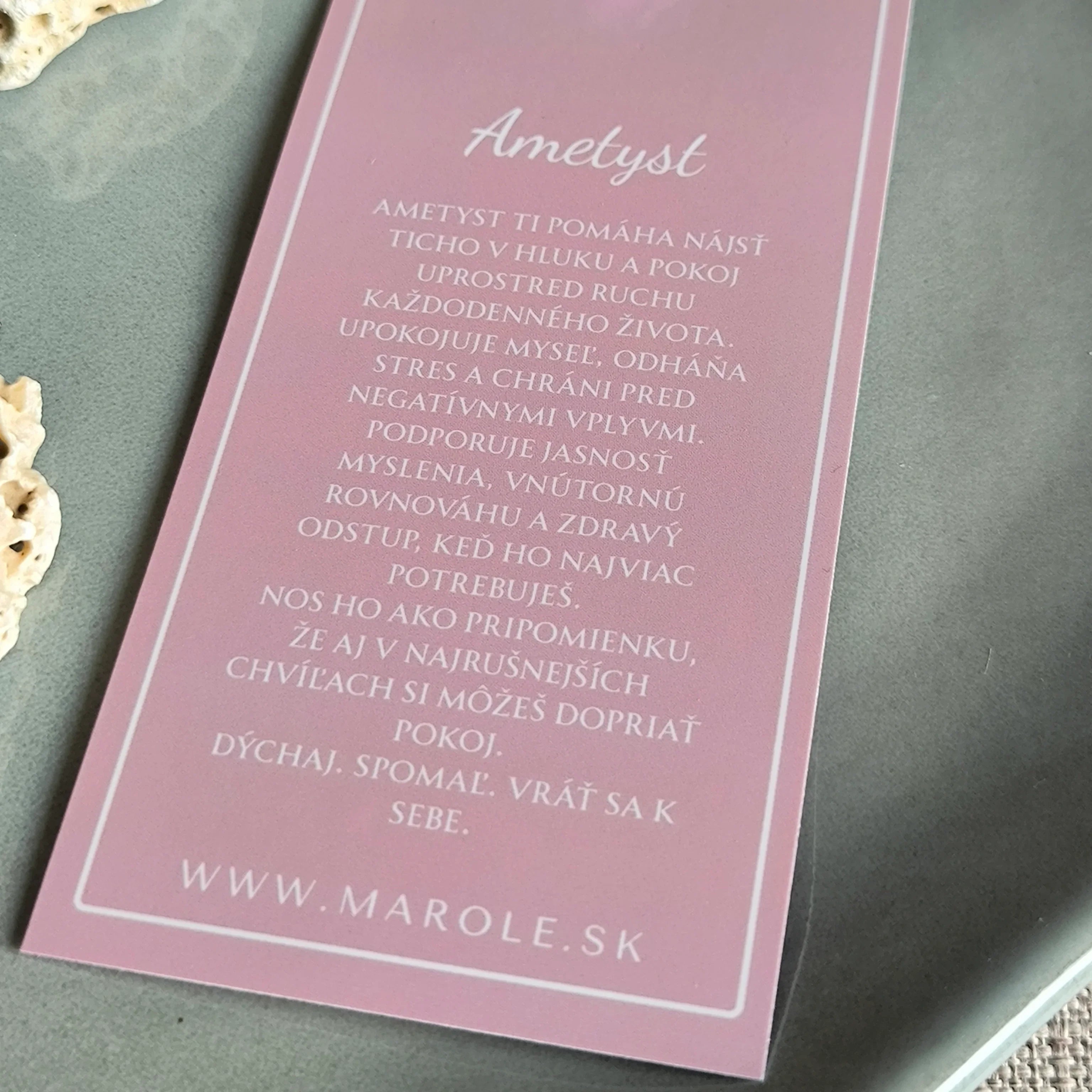 Chain with a pendant made of natural mineral (Amethyst) - Marole