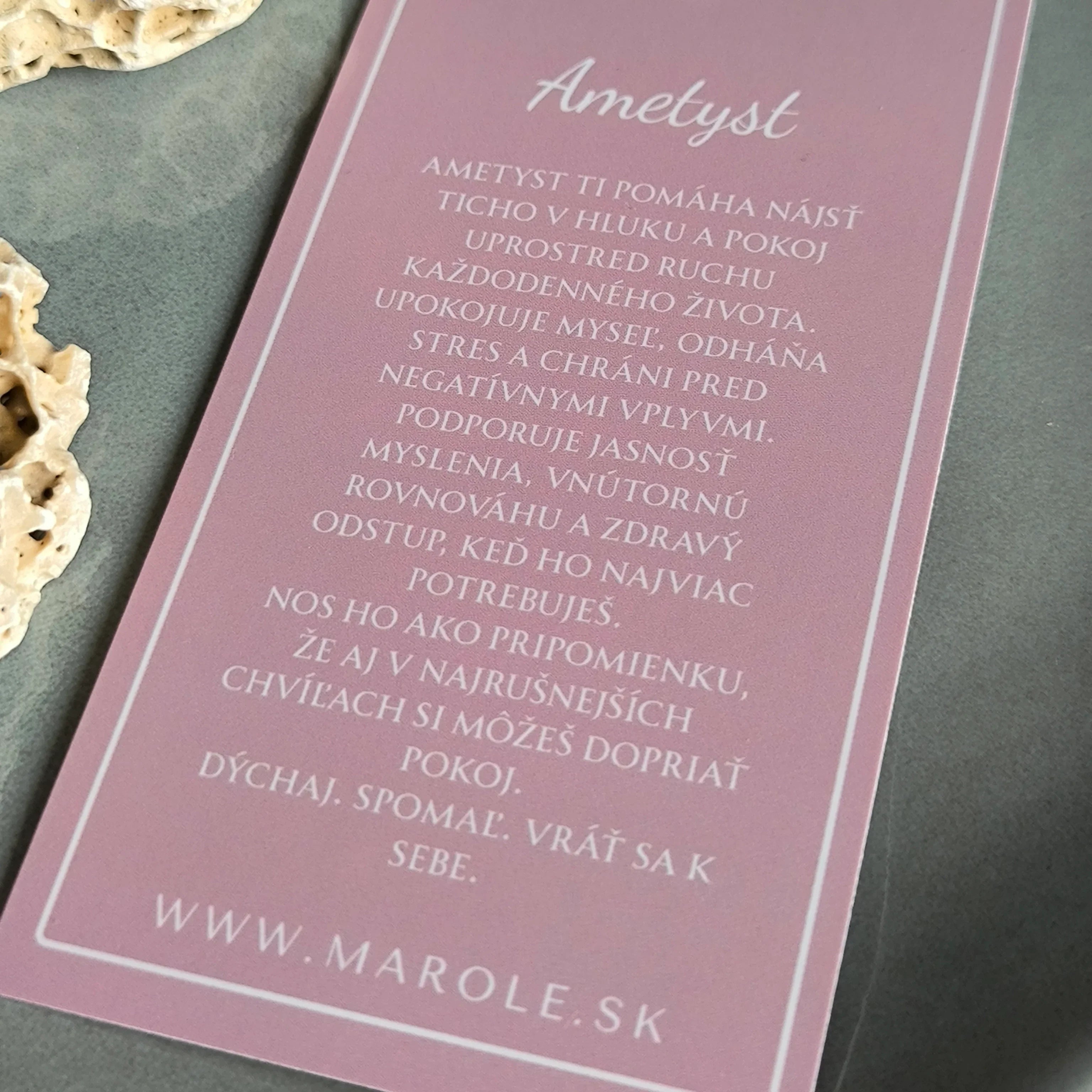 Chain with a pendant made of natural mineral (Amethyst) - Marole