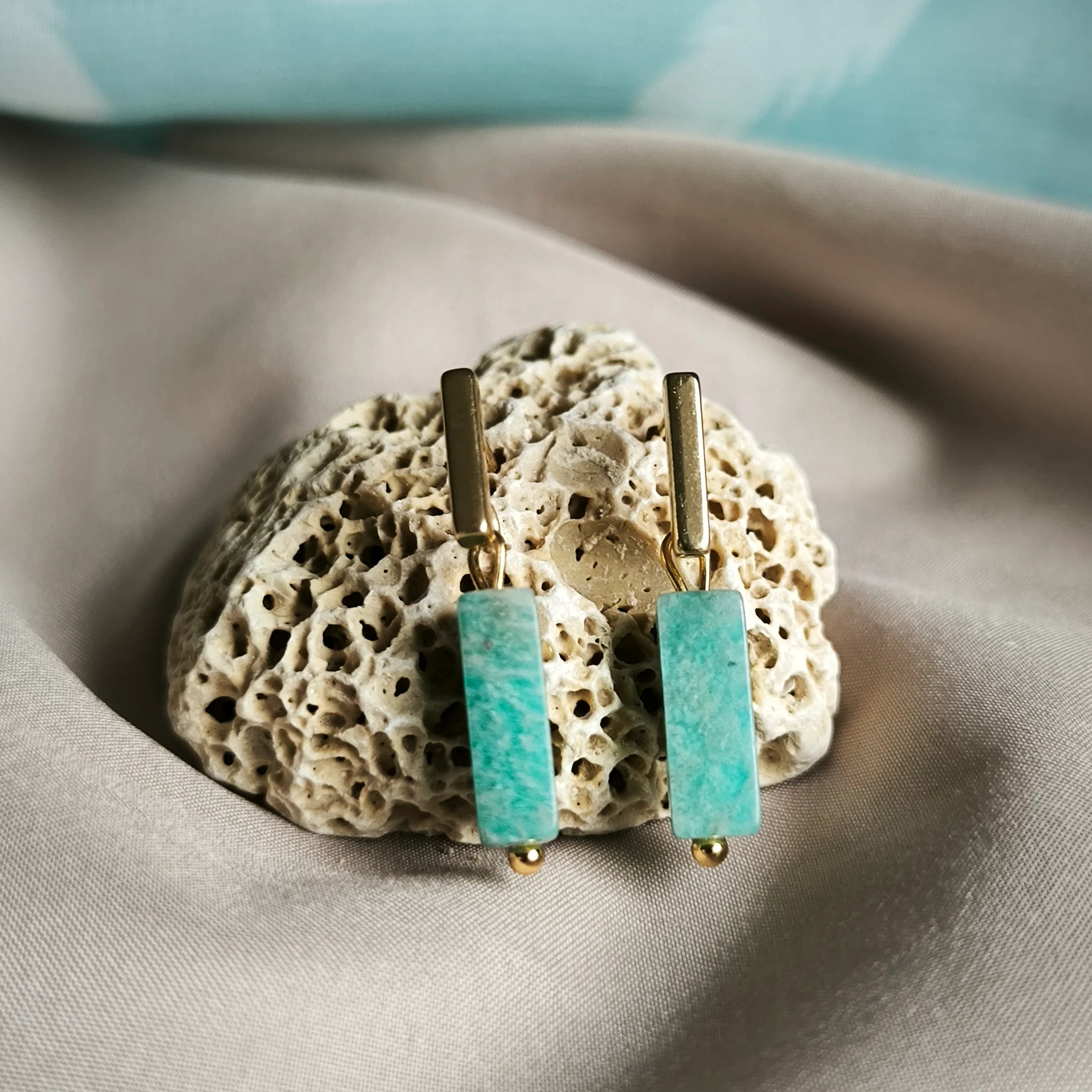 Mineral earrings (Amazonite) - Marole