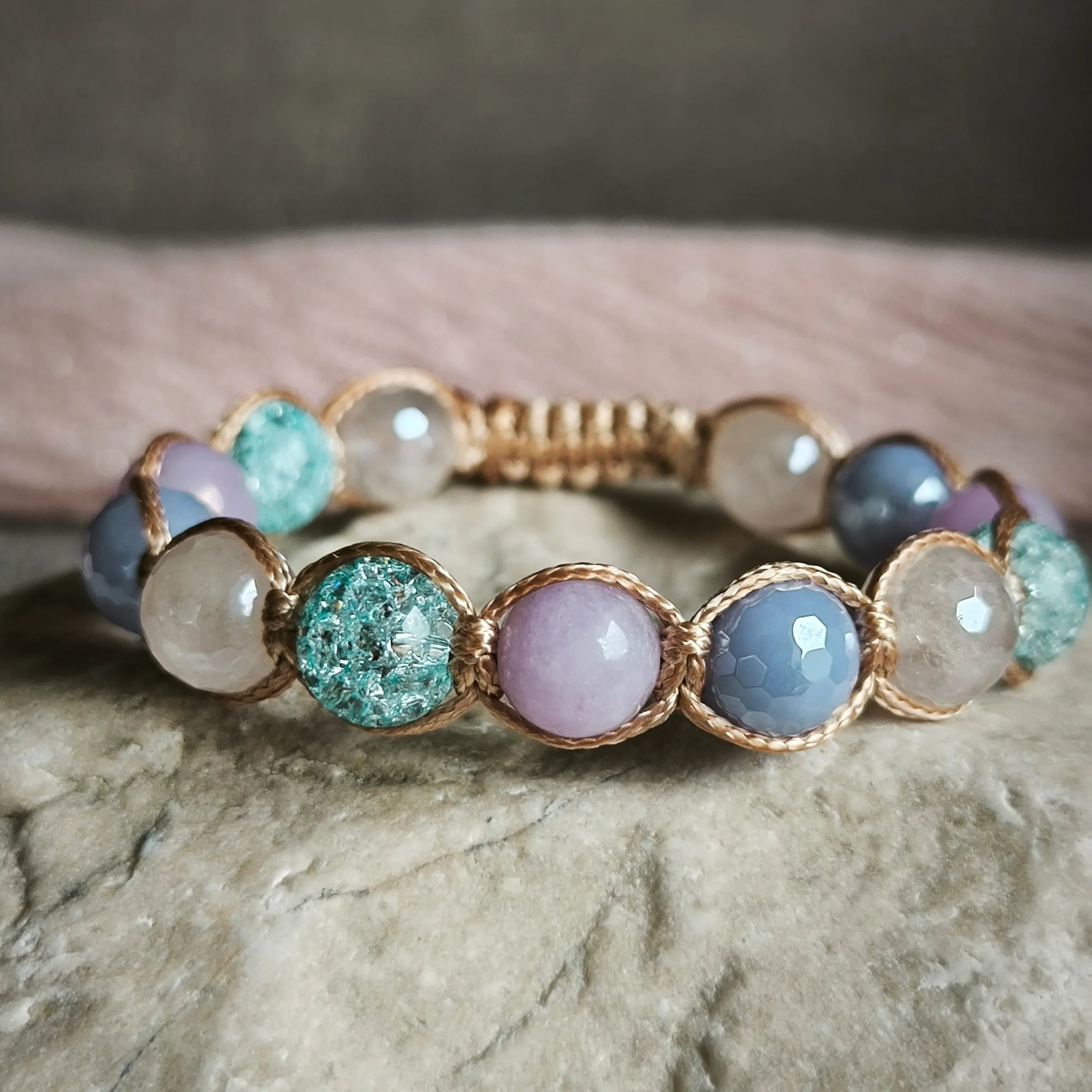 Candy - Mineral Bracelet (Angelite, Crystal, Agate, Rose Quartz) - Marole