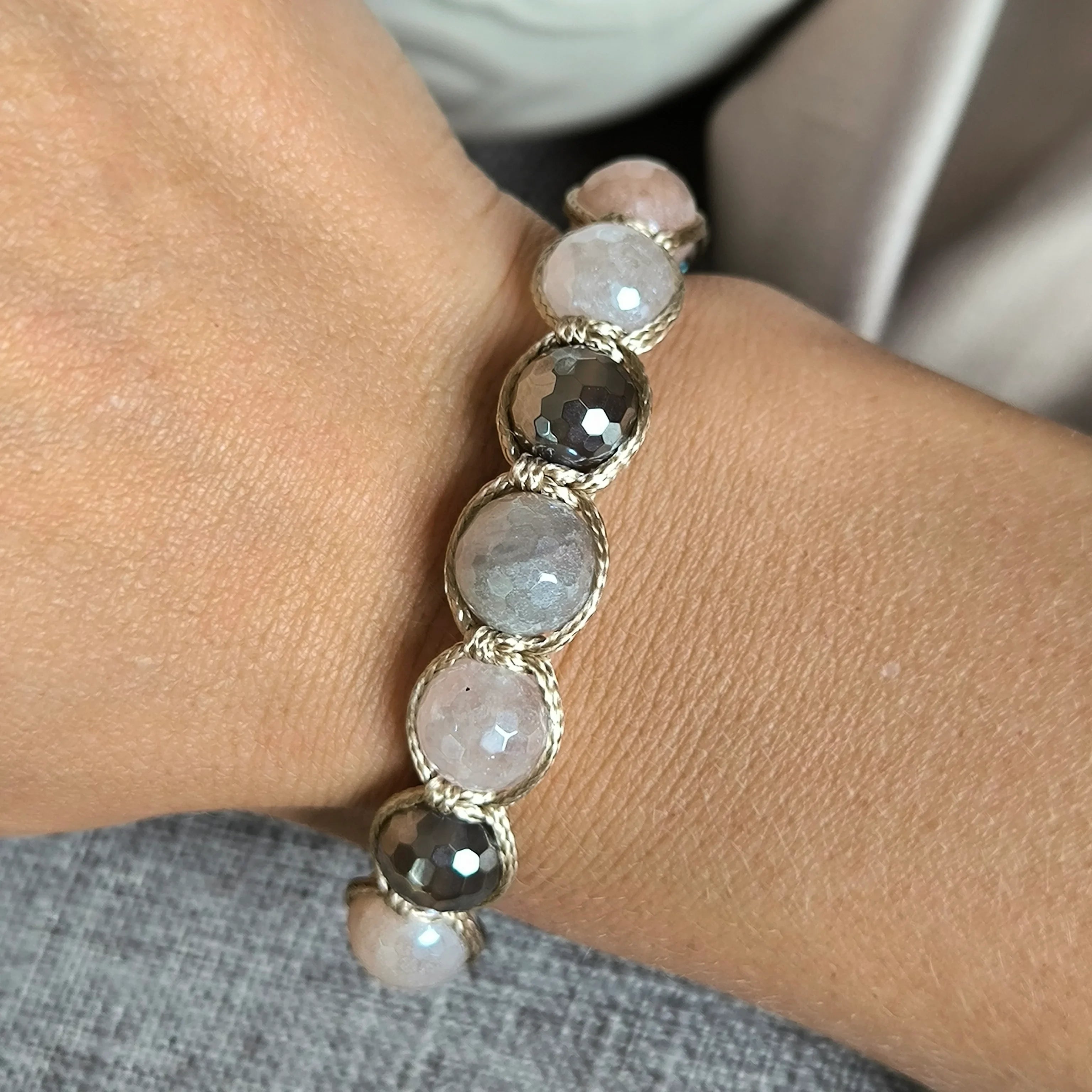 Irene - Mineral Bracelet (Rose Quartz, Agate, Aventurine) - Marole