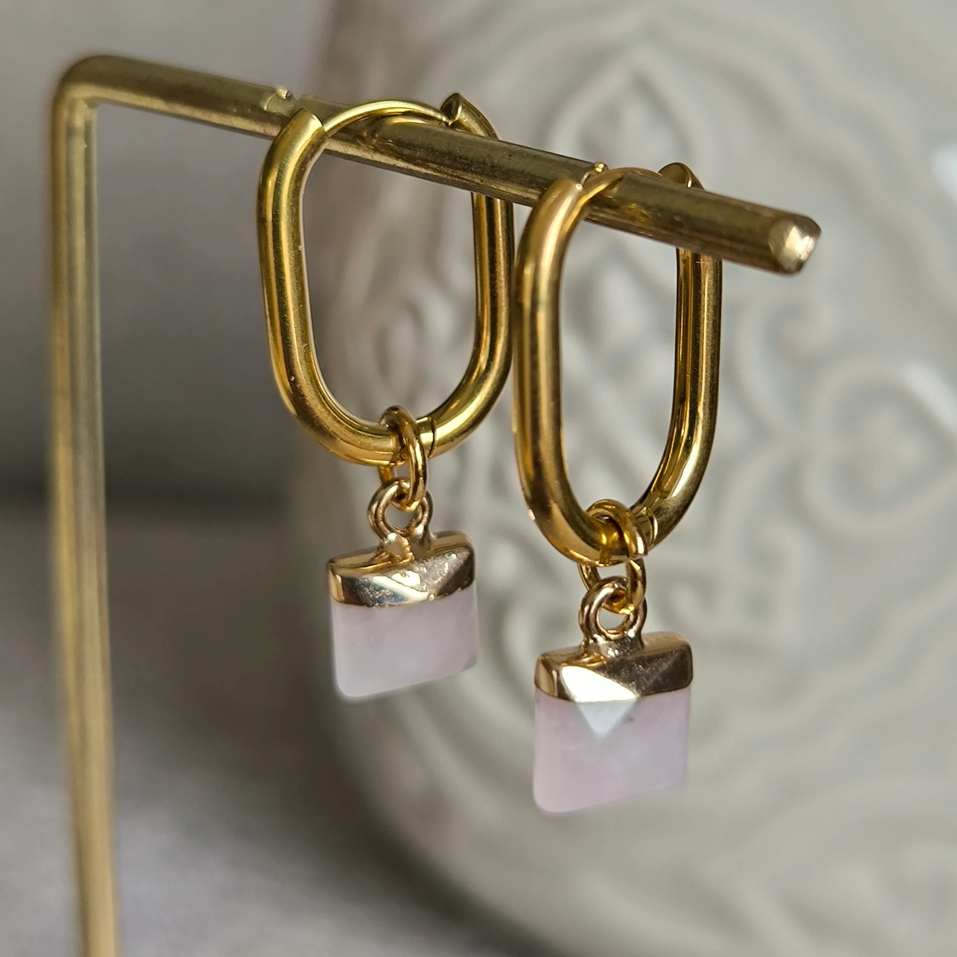 Mineral earrings (Rose quartz) - Marole